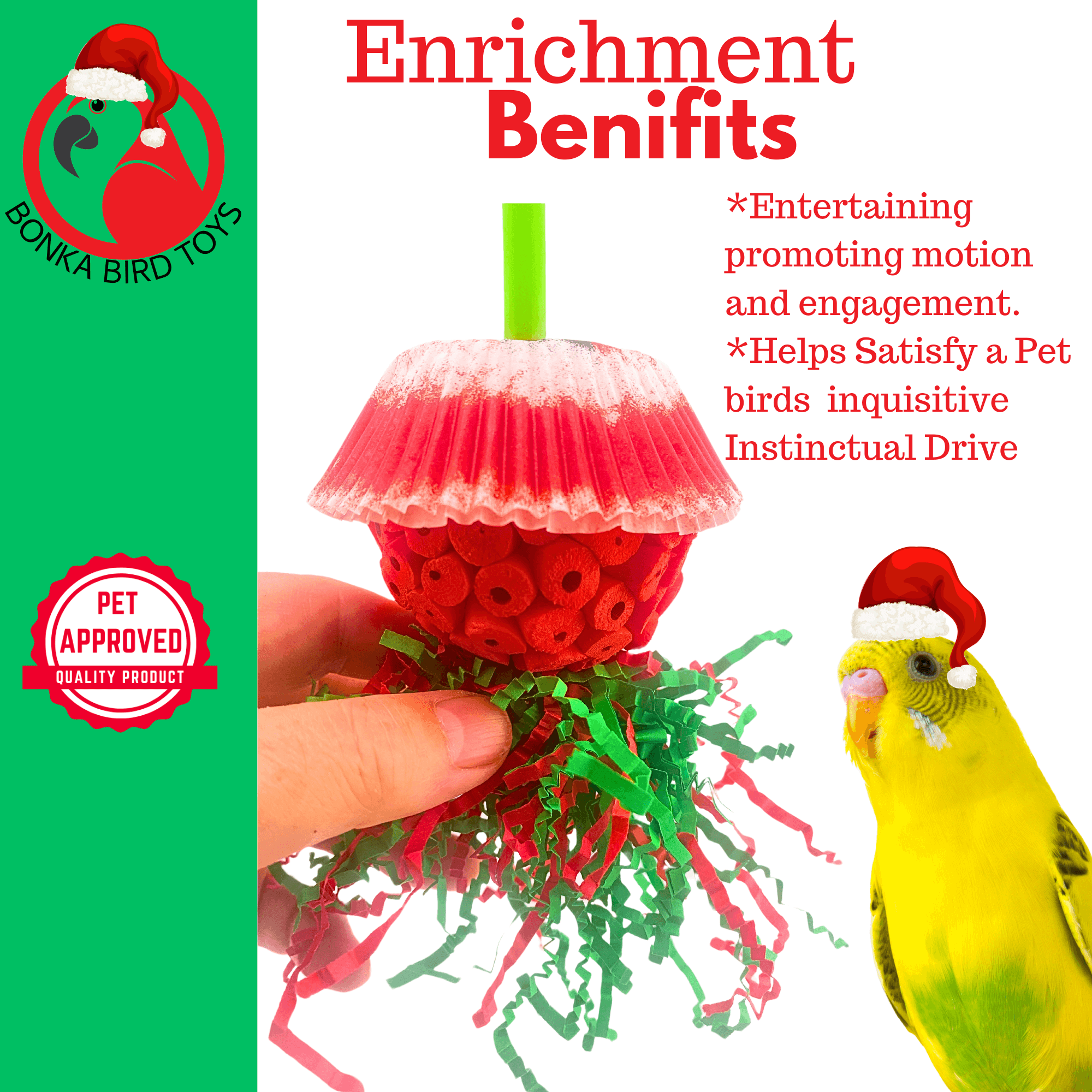 2735 Sola Christmas Shade Buckle - Bonka Bird Toys