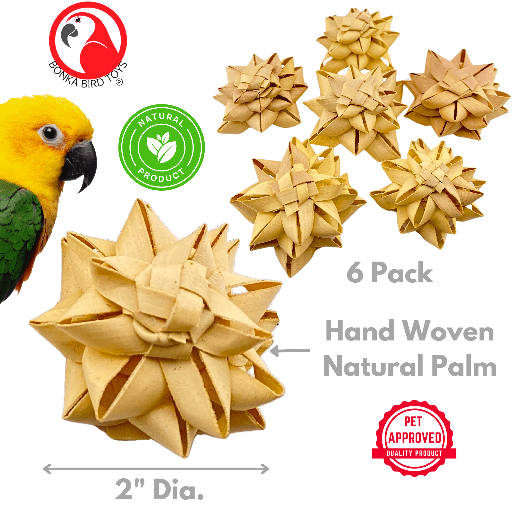 3821 Pk6 Medium Palm Flower - Bonka Bird Toys