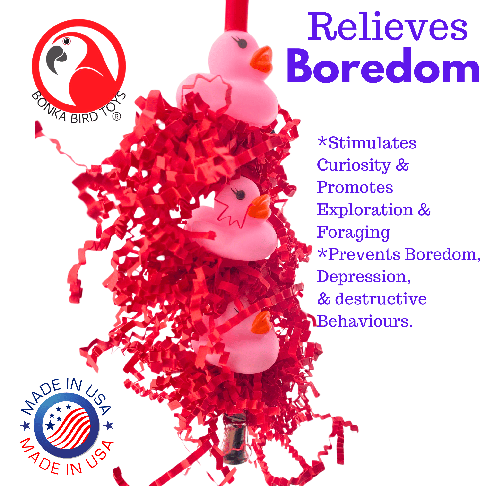 2957 Triple Pink Duck - Bonka Bird Toys