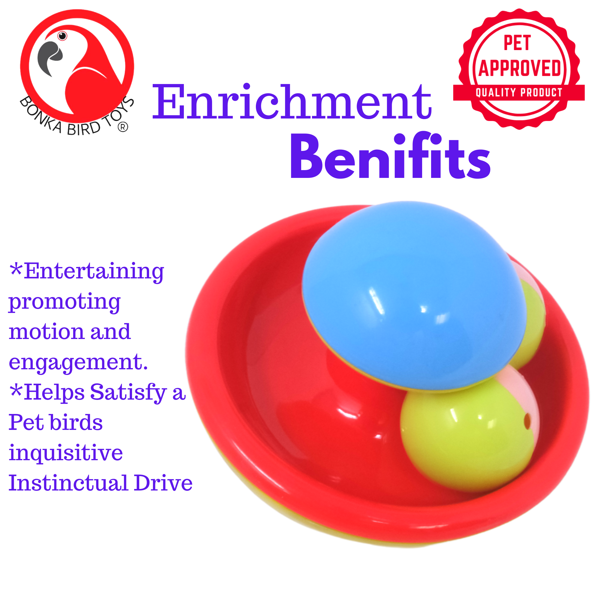 2459 Swivel Ball Spinner - Bonka Bird Toys