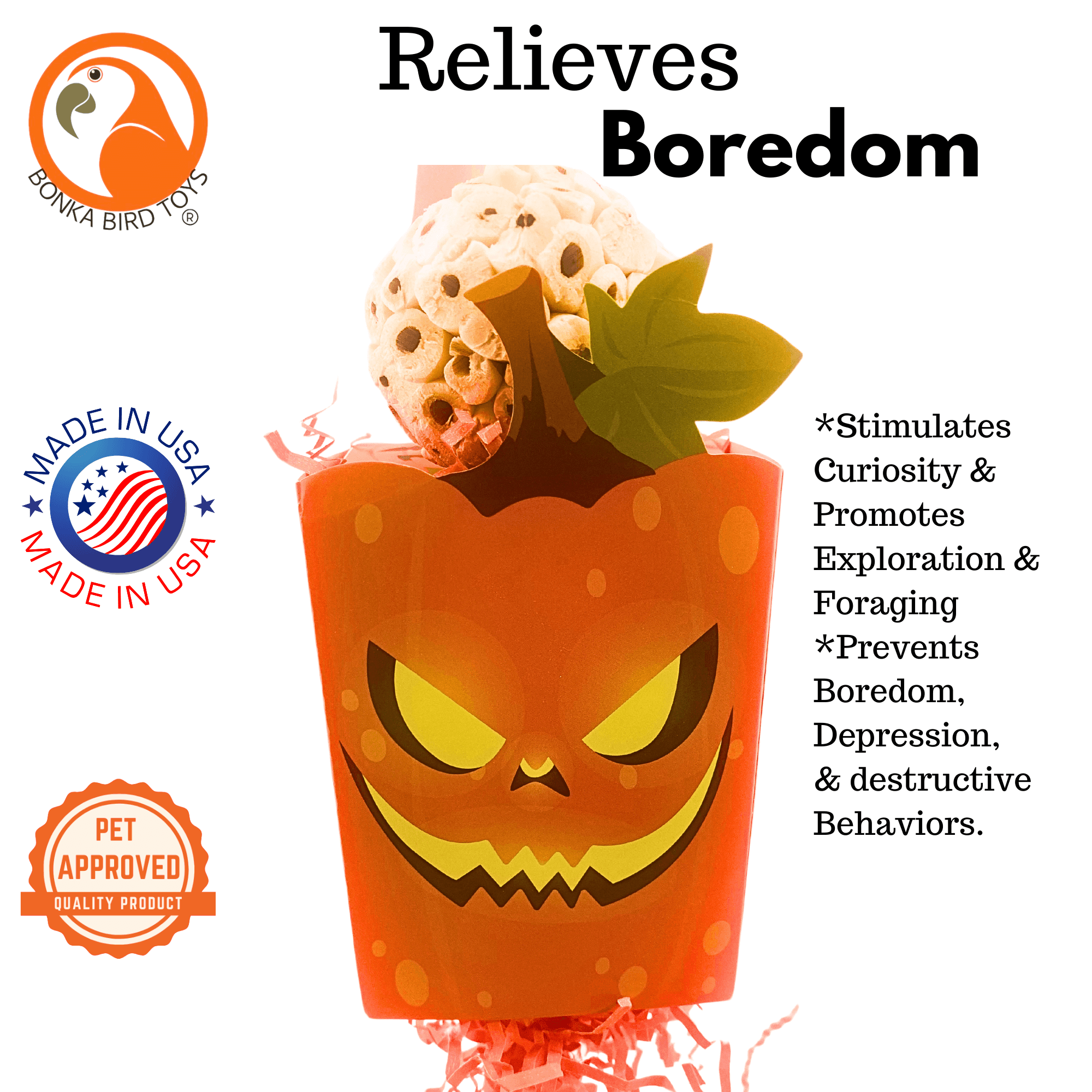 2684 Halloween Pumpkin Box - Bonka Bird Toys