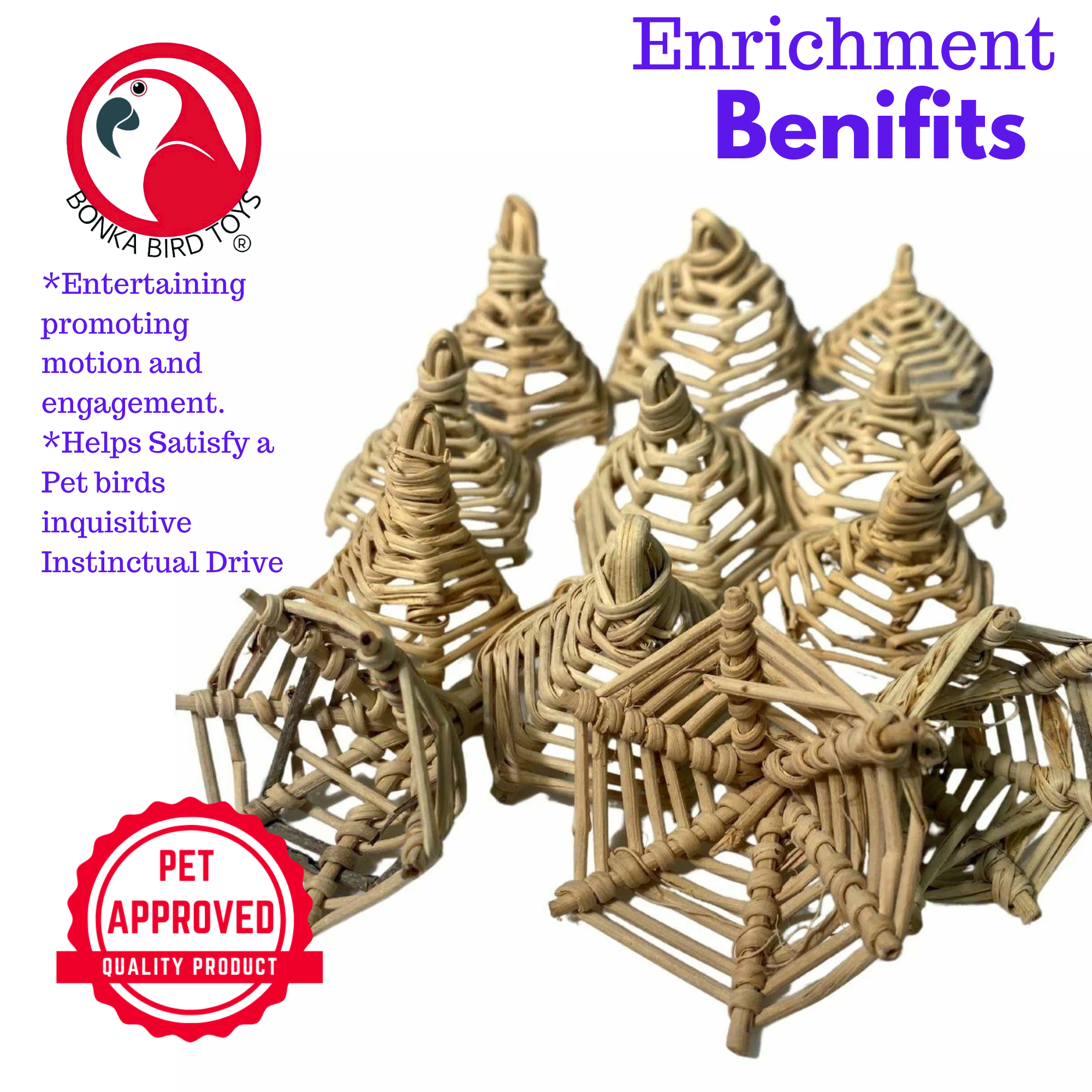 3341 Pk12 Small Vine Cap - Bonka Bird Toys