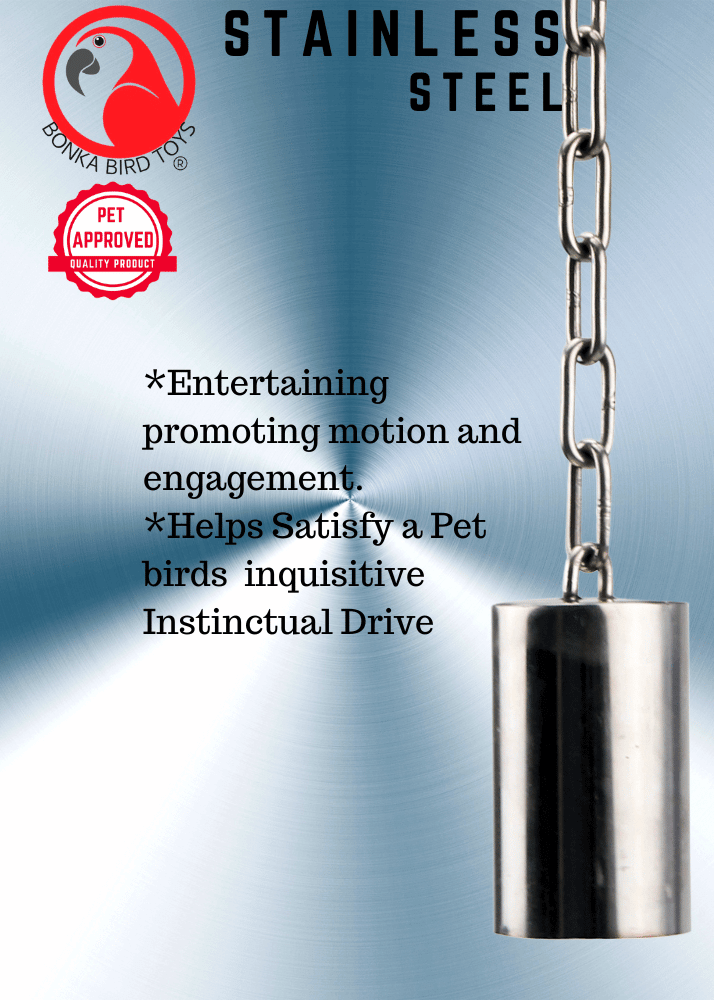 1644 Large Stainless Steel Pipe Bell - Bonka Bird Toys