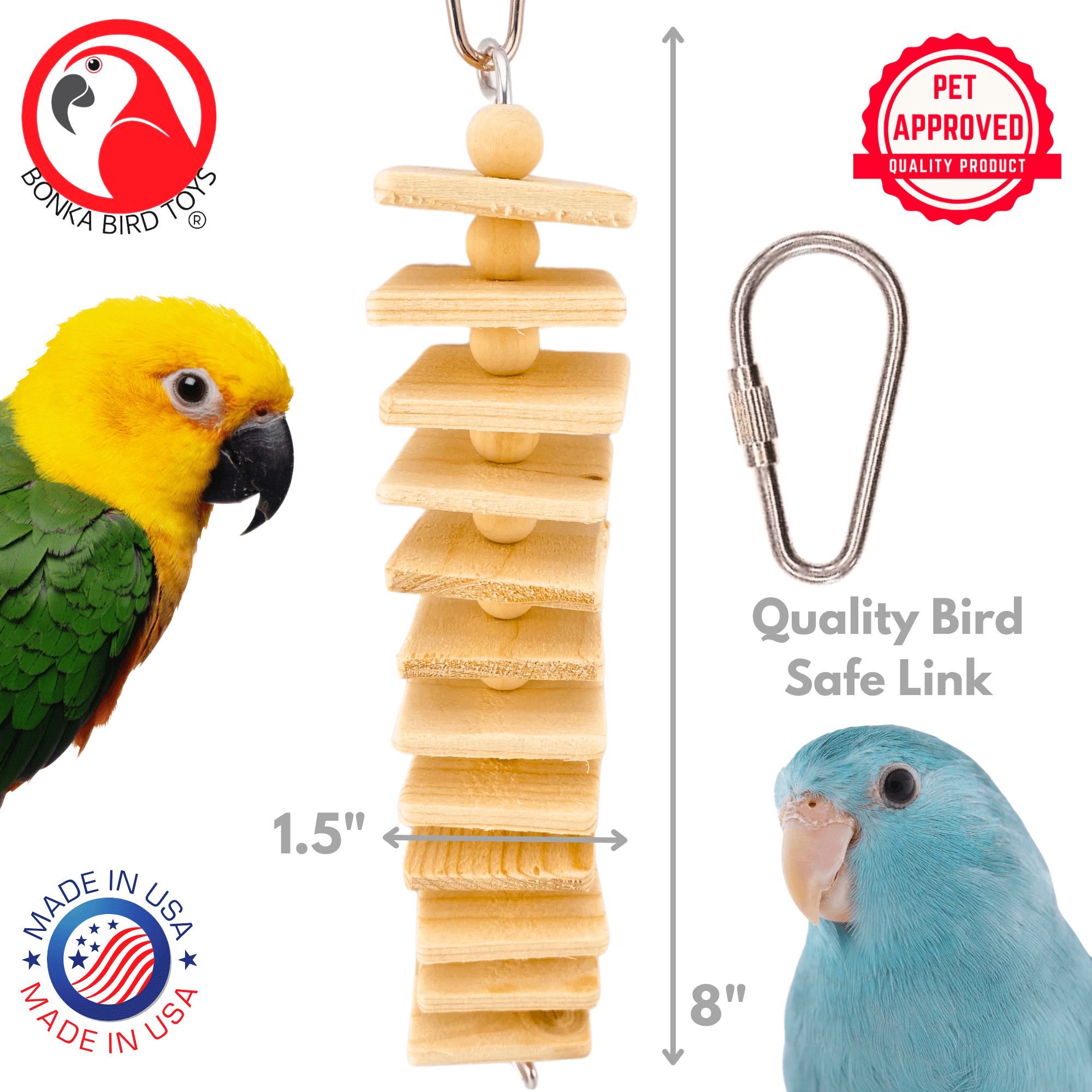 973 Natural Long Mini Step - Bonka Bird Toys