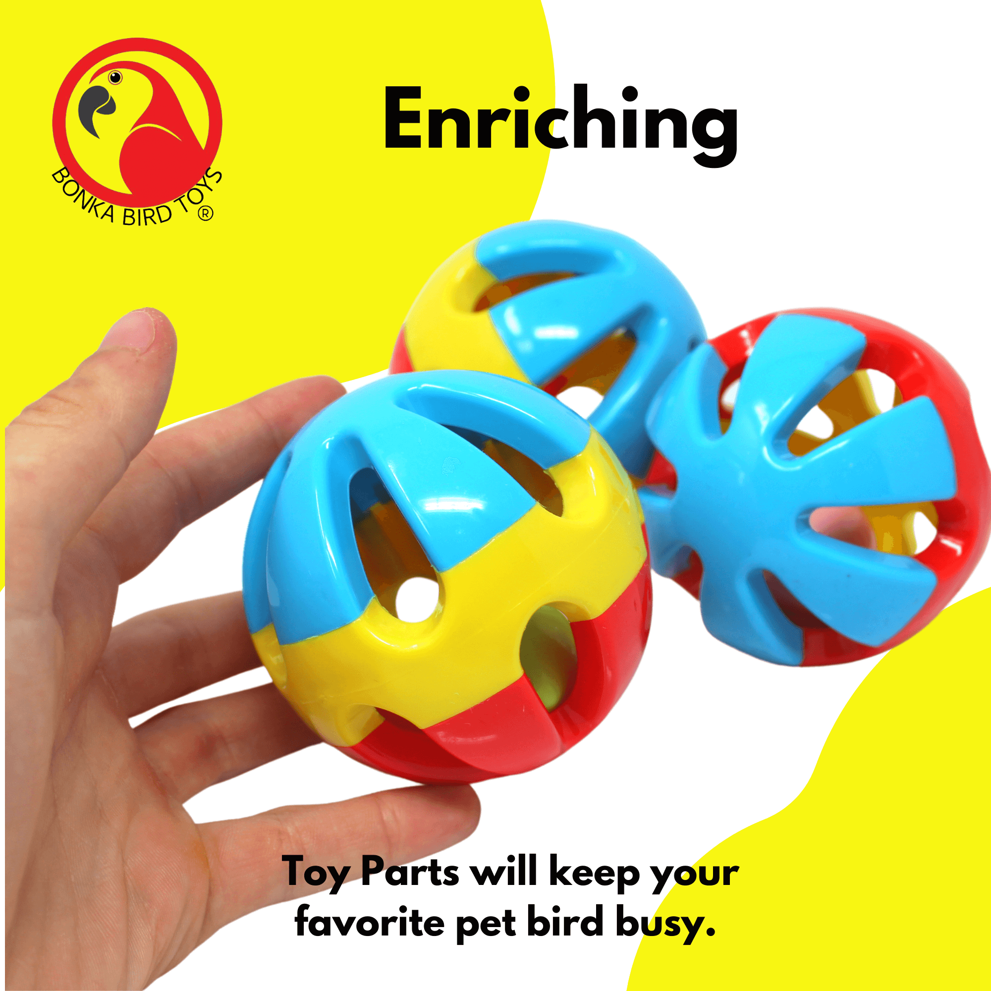 1312 Pk3 Soccer Balls 3 Inch - Bonka Bird Toys