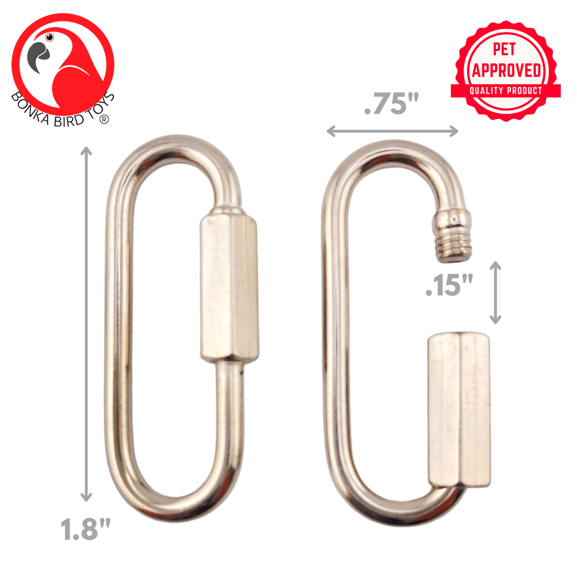 2171 Pk5 Wide Mouth Quick Links - Bonka Bird Toys