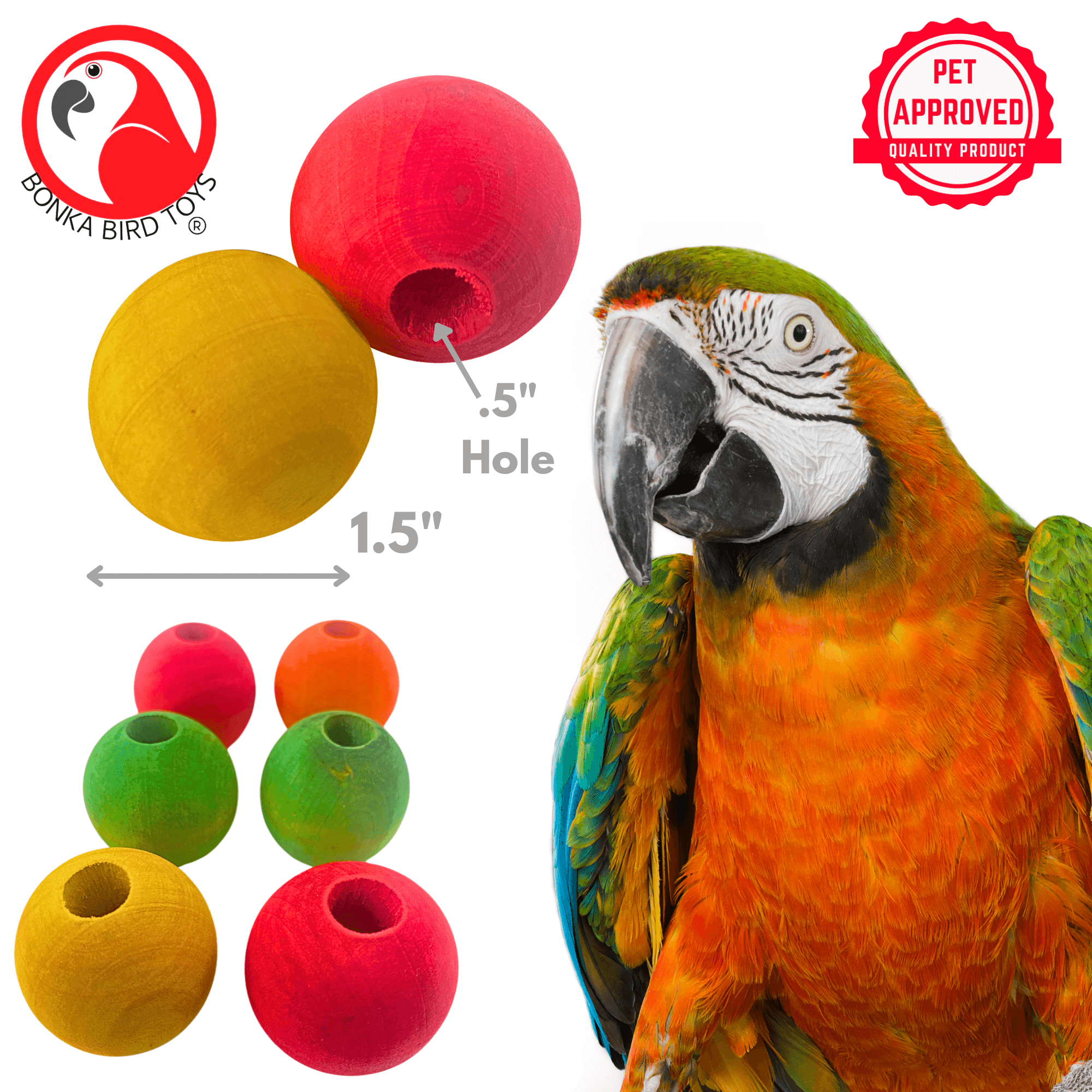 1157 Pk6 1.5" Big Wood Balls