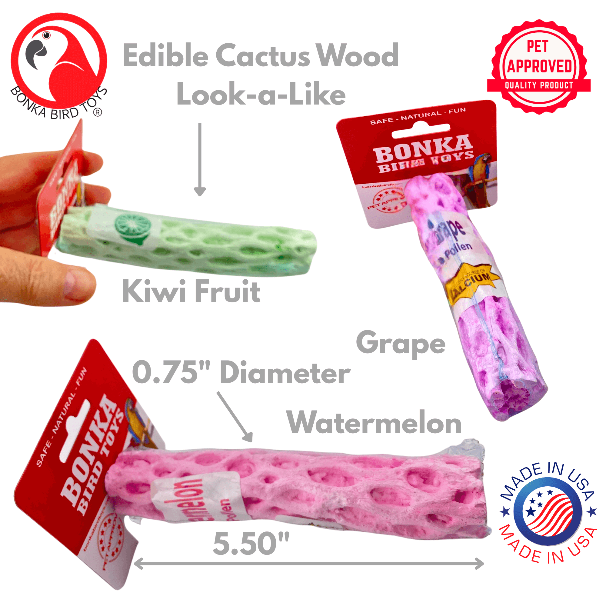 1437 Bee Pollen Calcium Perch - Bonka Bird Toys