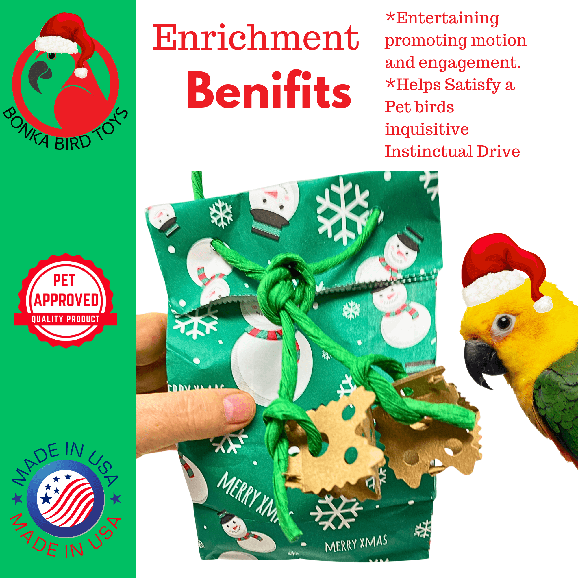2754 Christmas Snowman Treat Bag - Bonka Bird Toys