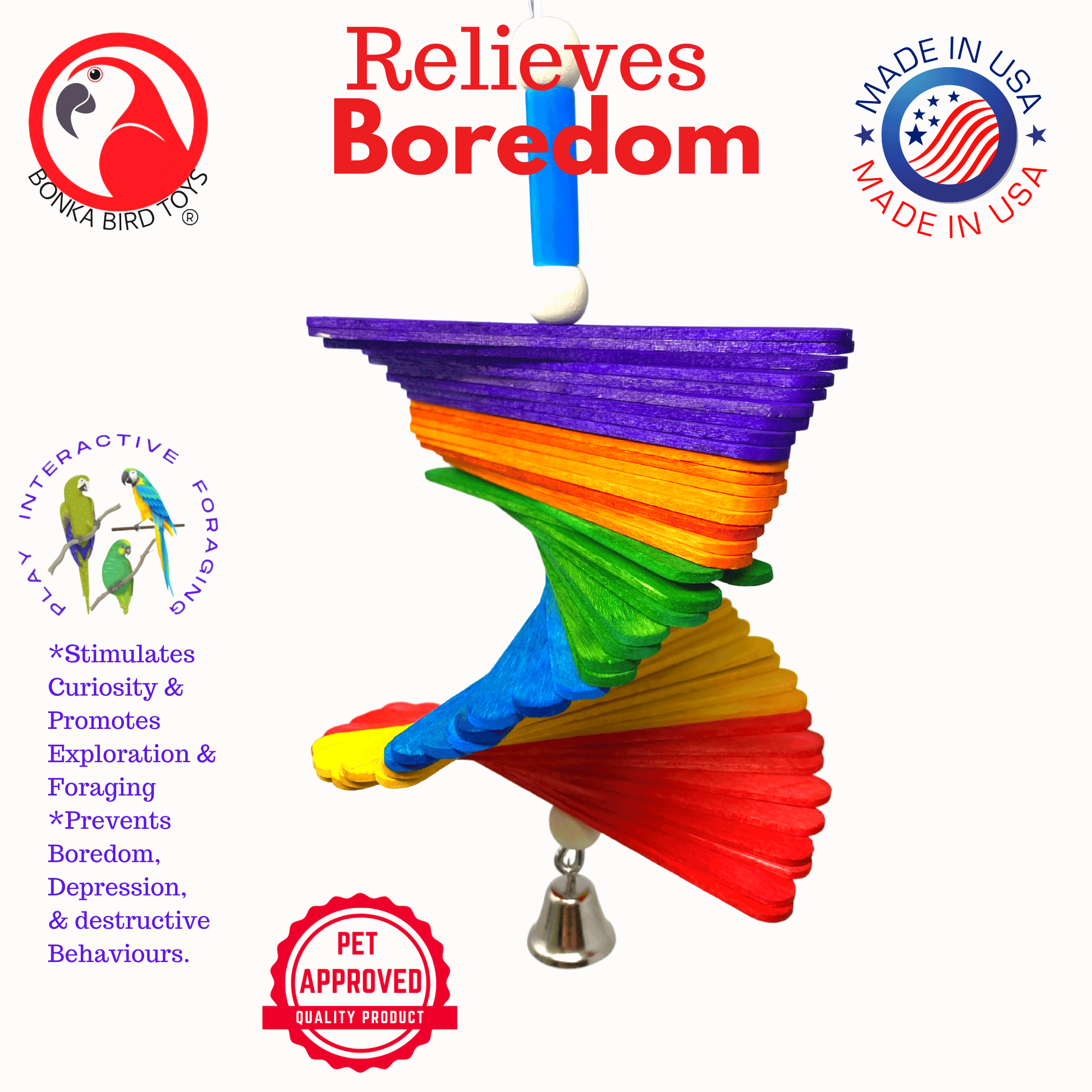 2908 Mini Rainbow Sticks - Bonka Bird Toys