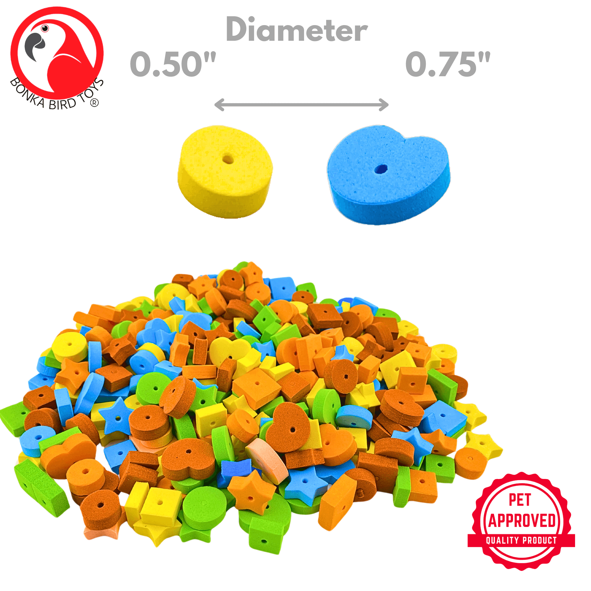 1695 Pack of 400 Foam Beads - Bonka Bird Toys