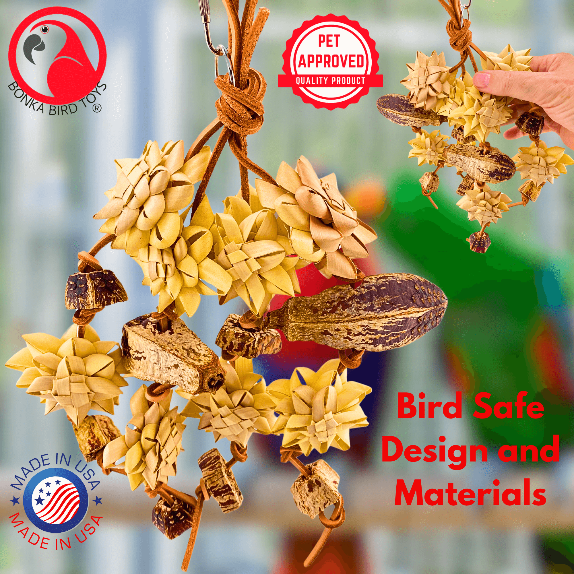 1061 Medium Palm & Pod Forage Cluster - Bonka Bird Toys