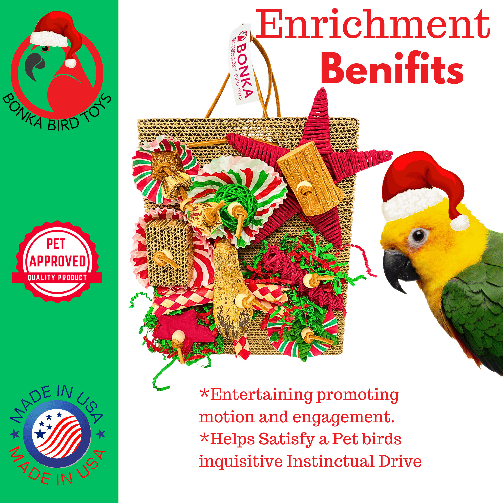 2742 Christmas Merry Munch Board - Bonka Bird Toys