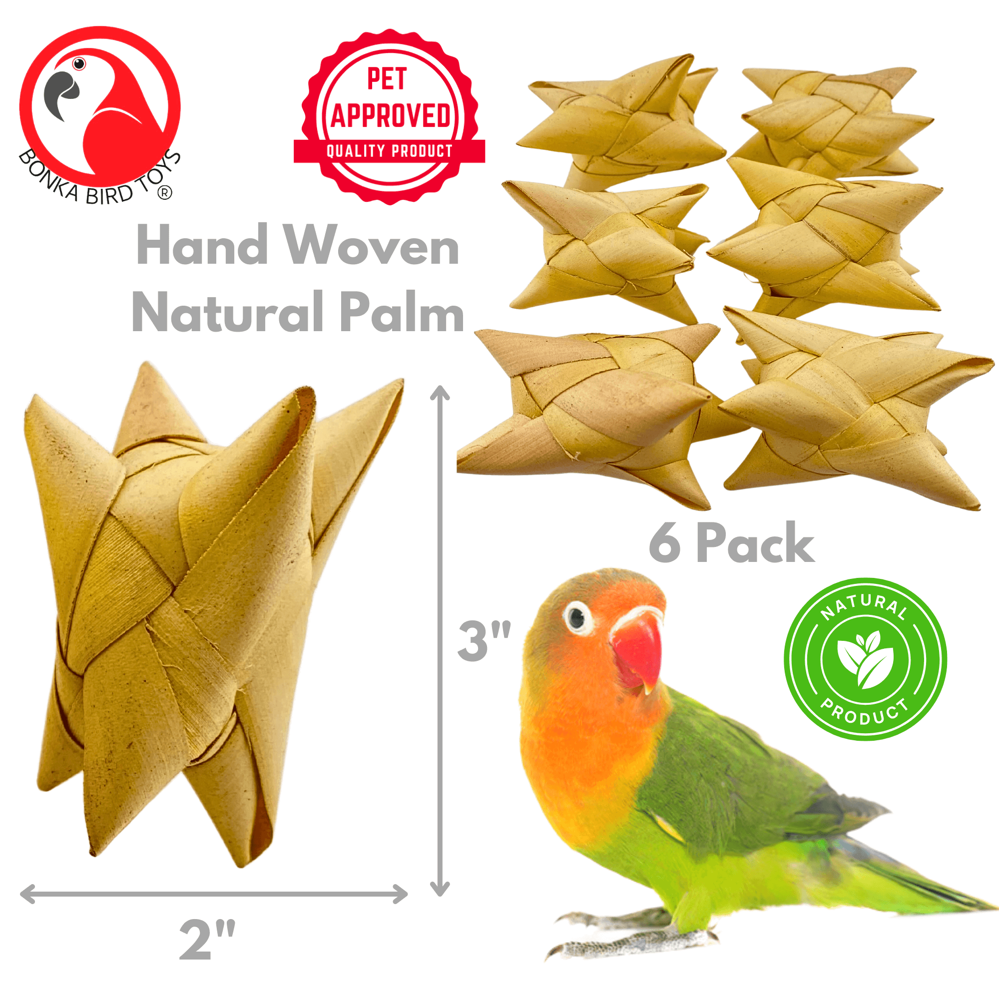 3320 Pk6 Palm Satellites - Bonka Bird Toys