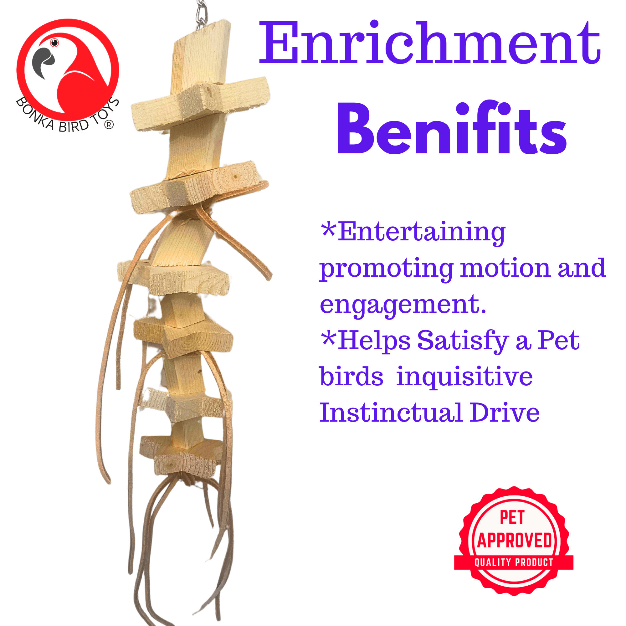 1516 Natural Chunky Star - Bonka Bird Toys