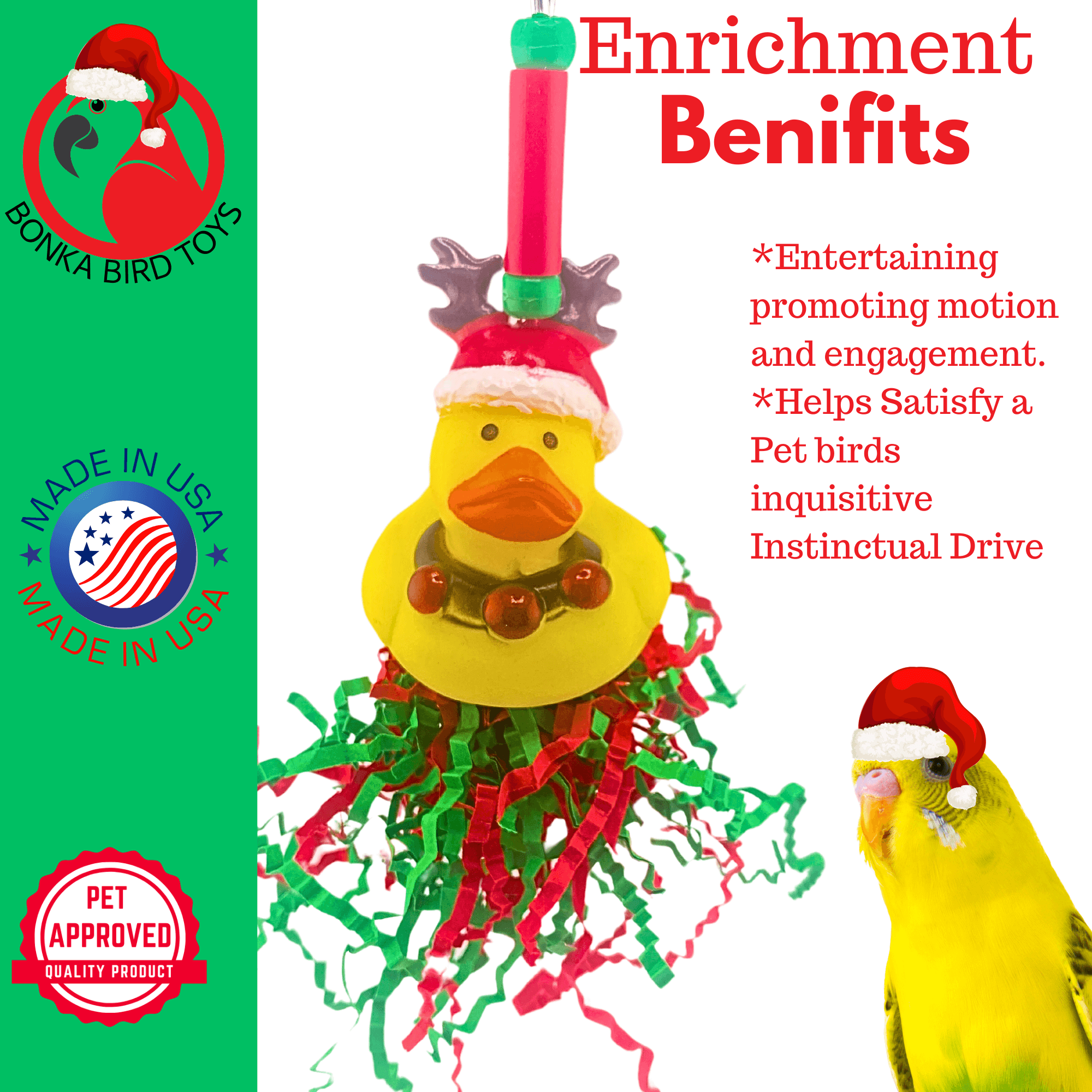 2729 Christmas Reindeer Duck - Bonka Bird Toys