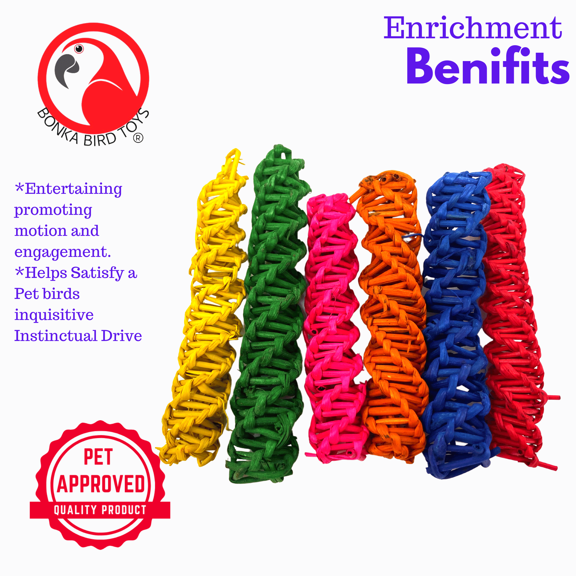 2516 Medium Colored Vine Ladders - Bonka Bird Toys