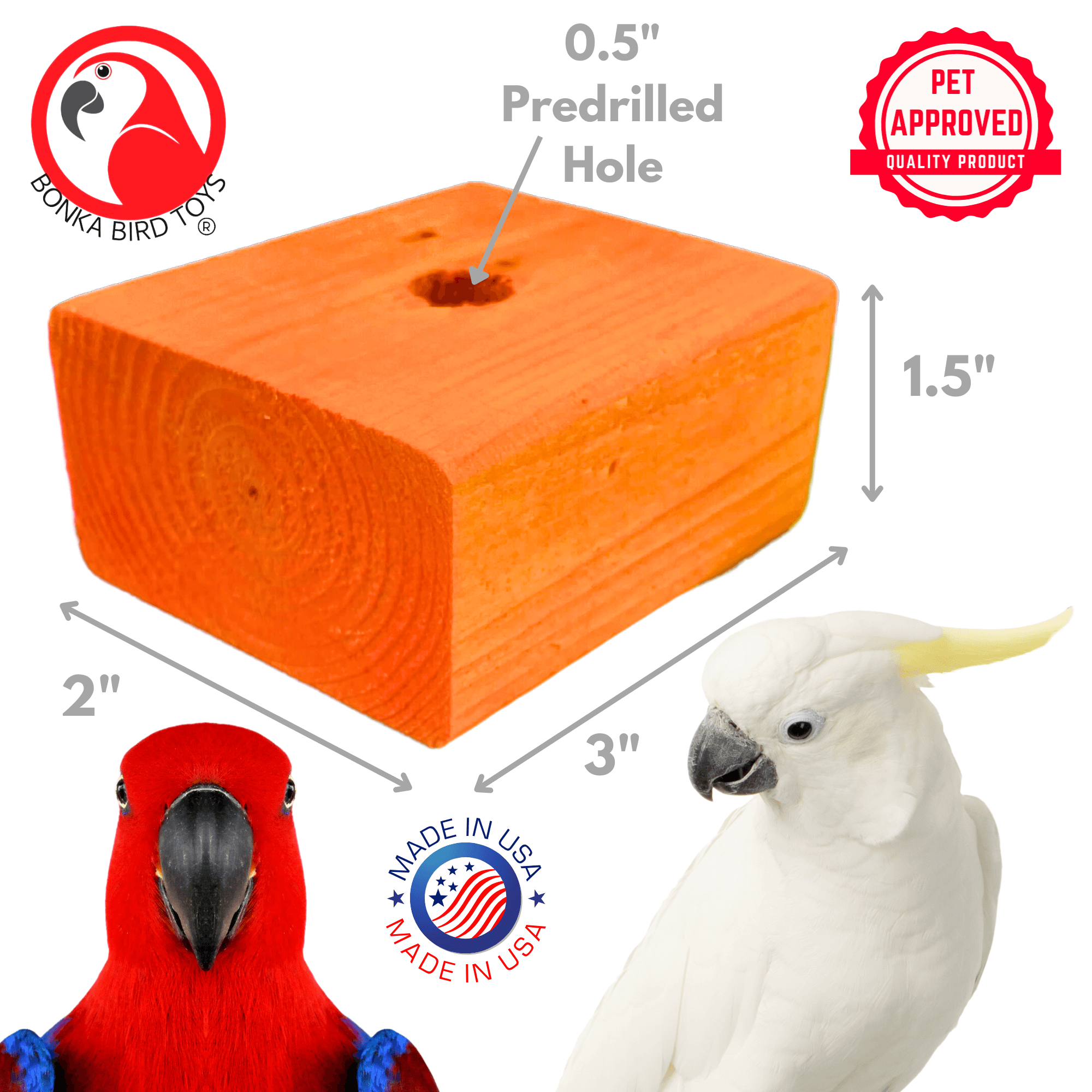 1172 Pk6 Jumbo Color Blocks - Bonka Bird Toys