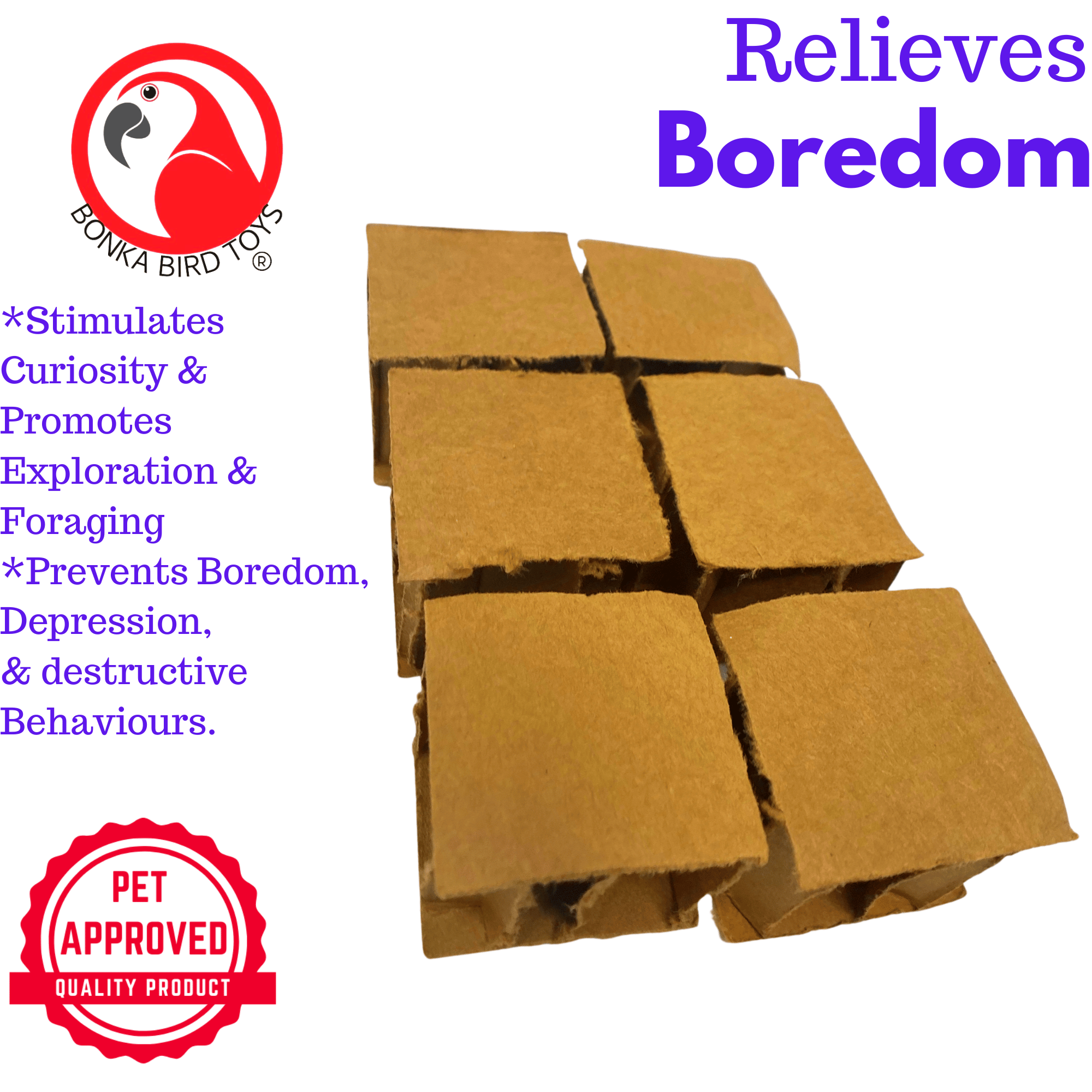 2531 Pk6 1.25" Cardboard Cubes - Bonka Bird Toys