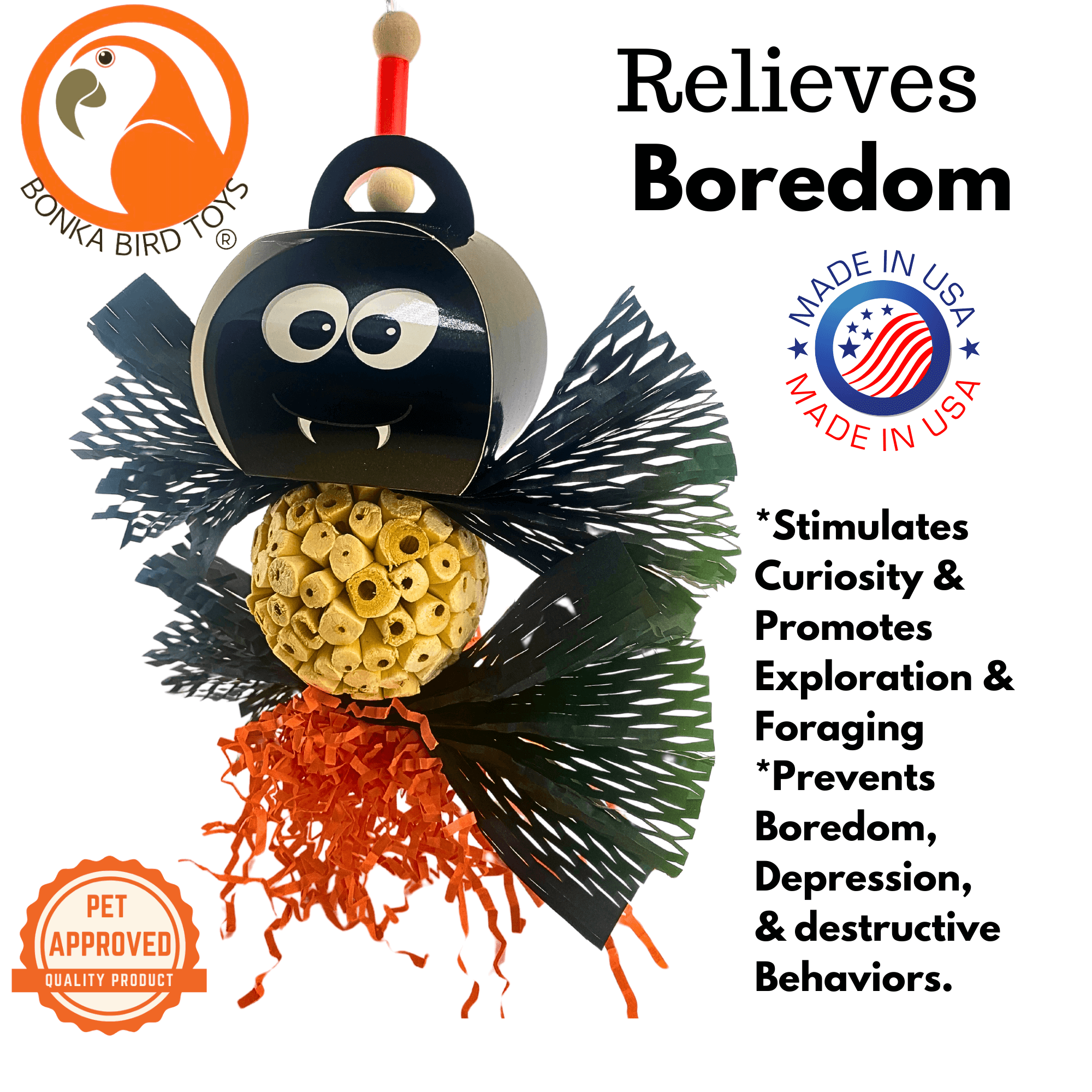 2716 Spooky Halloween Spider - Bonka Bird Toys