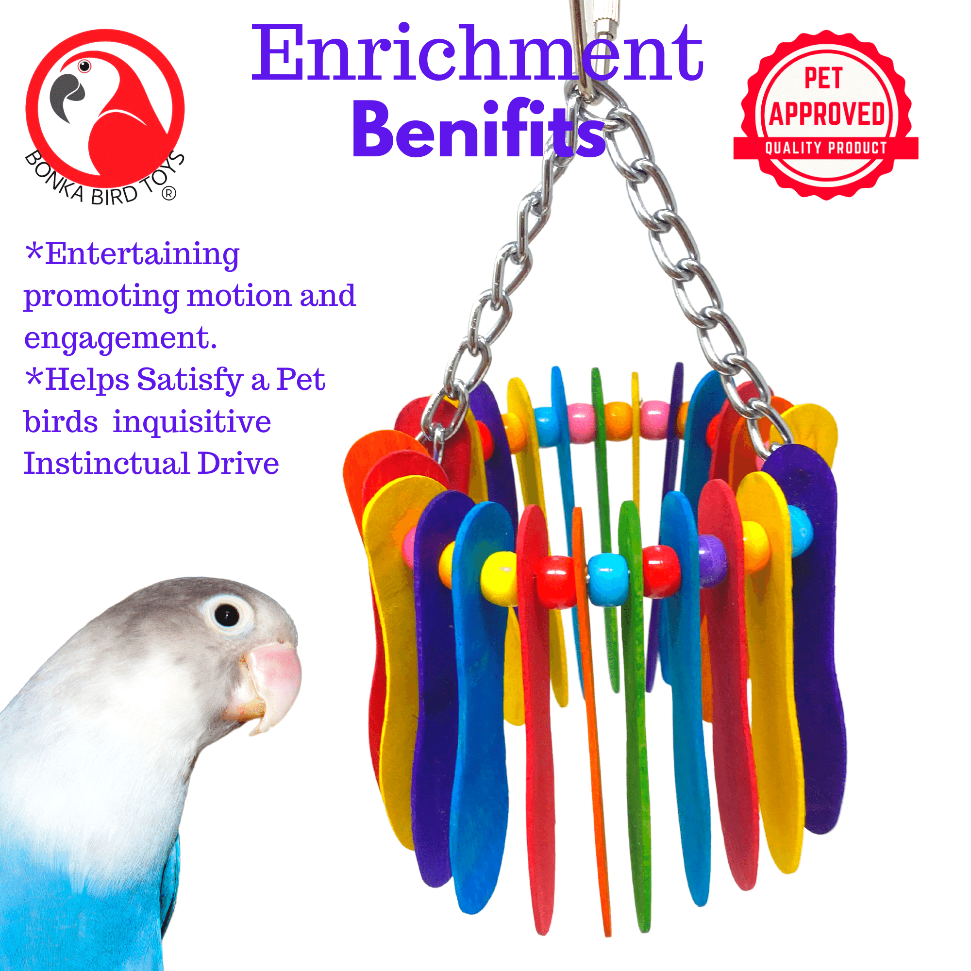 1401 Spoon Circle Small Bird Toy - Bonka Bird Toys