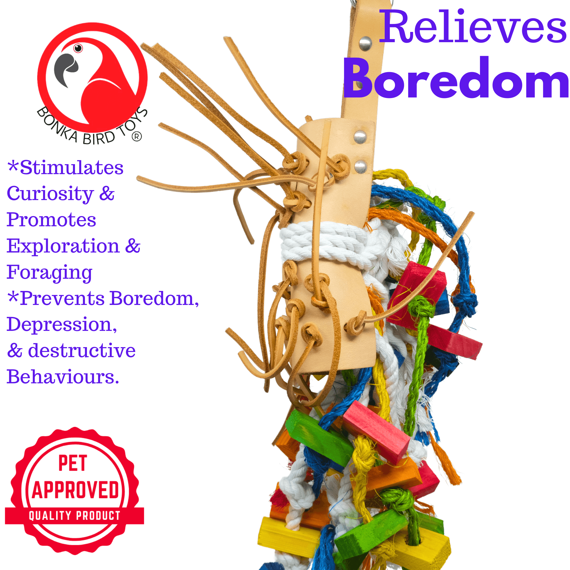 2630 Medium Leather Side Saddle - Bonka Bird Toys