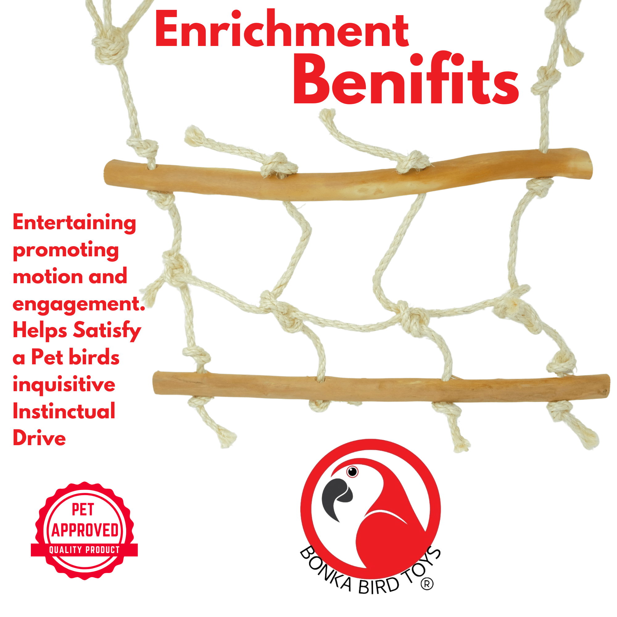 2666 X-Small Sisal Java Cargo Net - Bonka Bird Toys