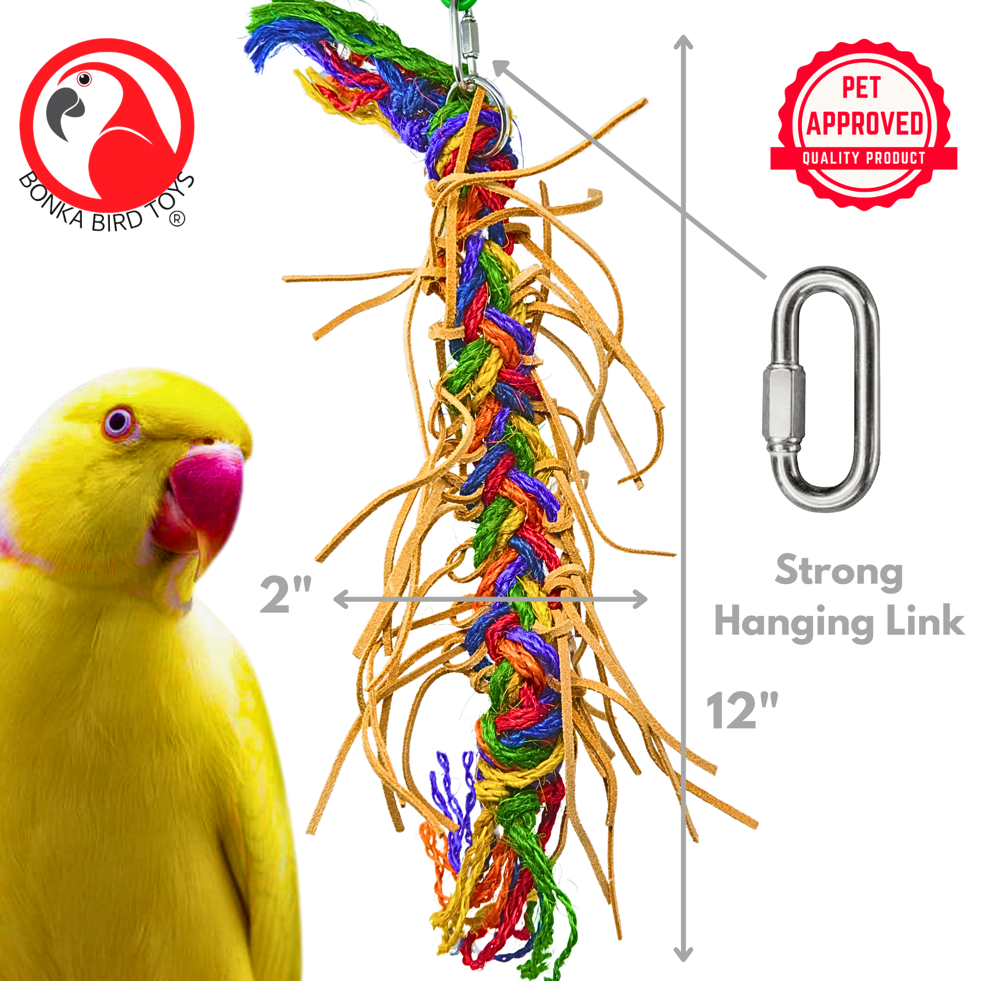 2629 Large Leather Braid - Bonka Bird Toys
