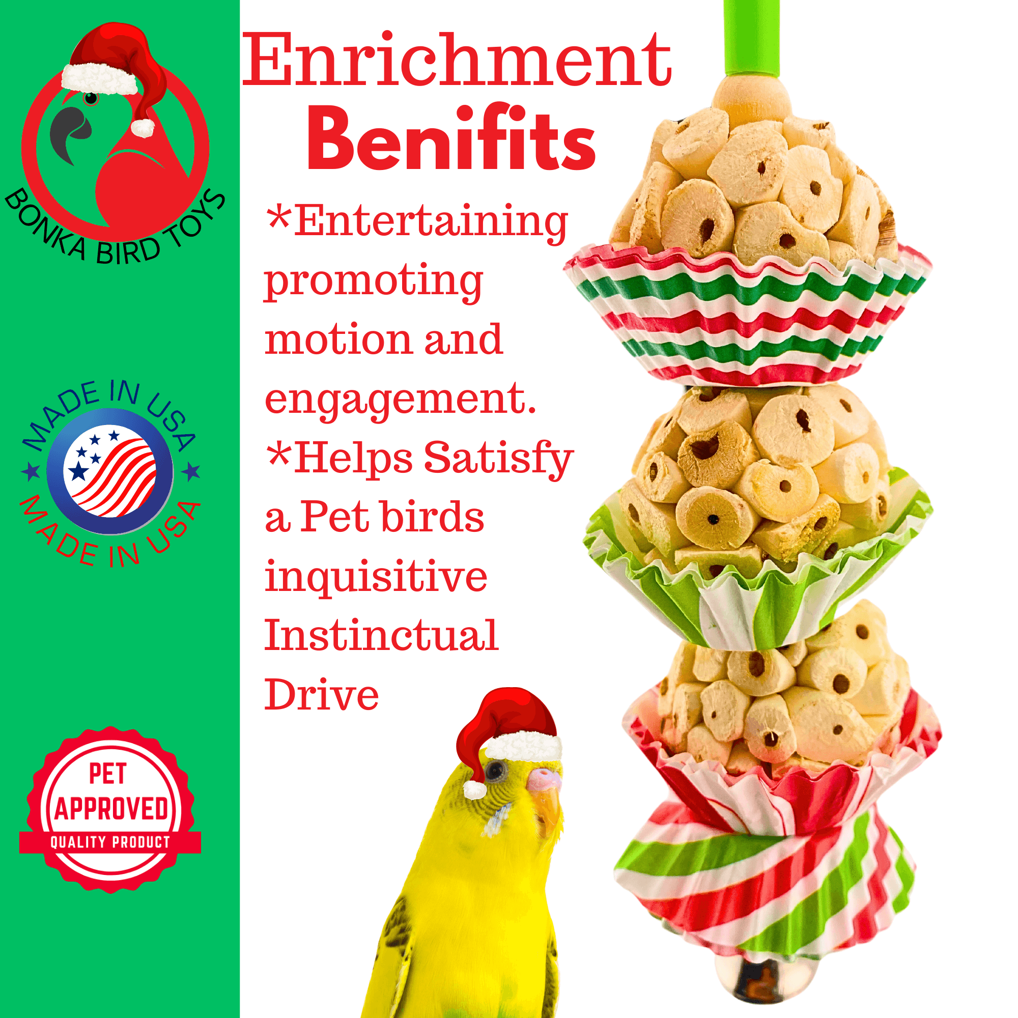 2747 Christmas Three Mini Cake - Bonka Bird Toys