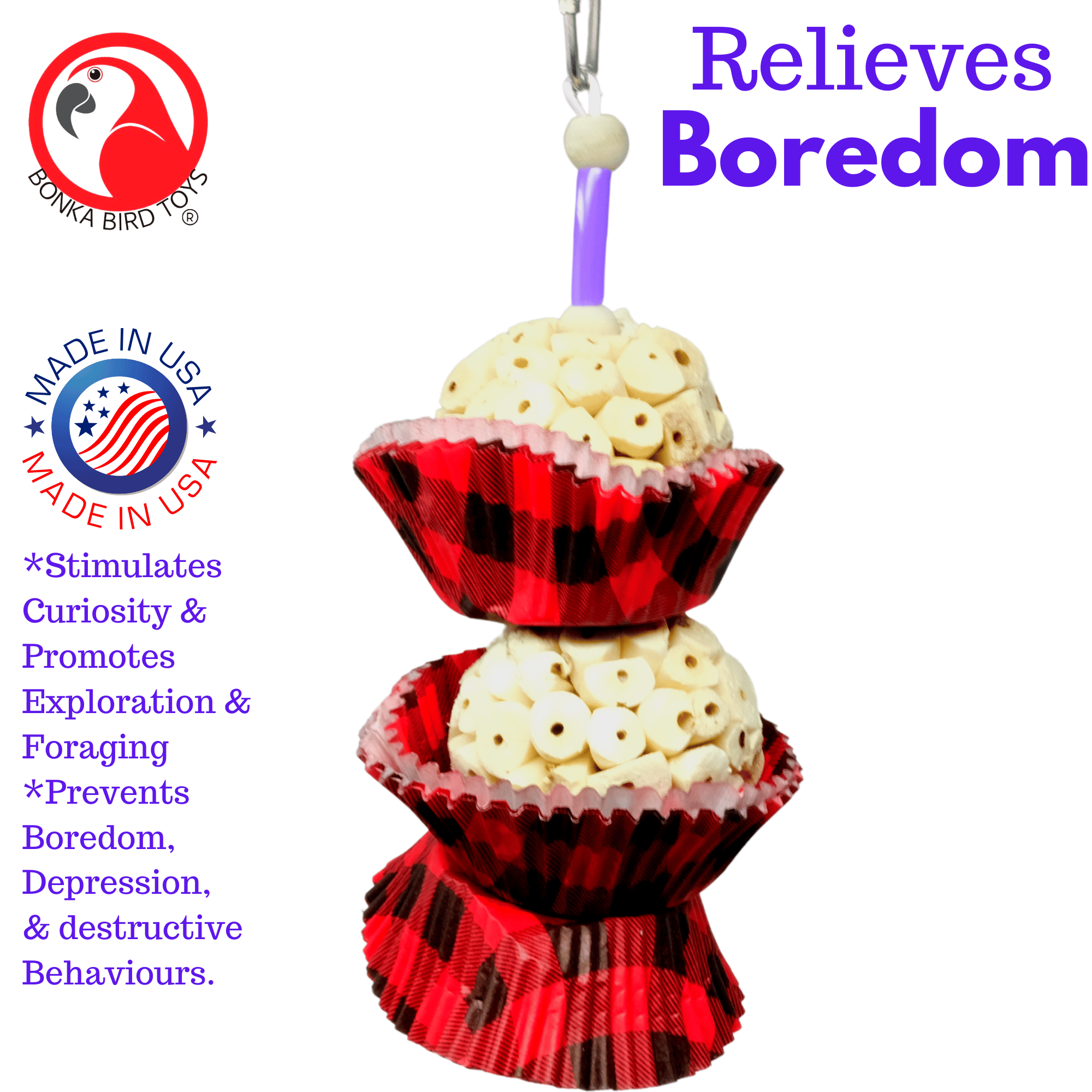 1932CT Tartan Two Cake - Bonka Bird Toys