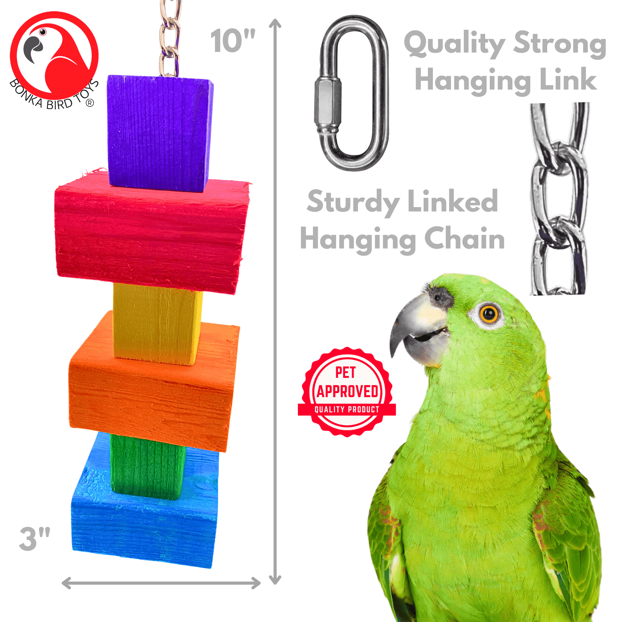 1174 Big Bites Rainbow Wood Tower - Bonka Bird Toys
