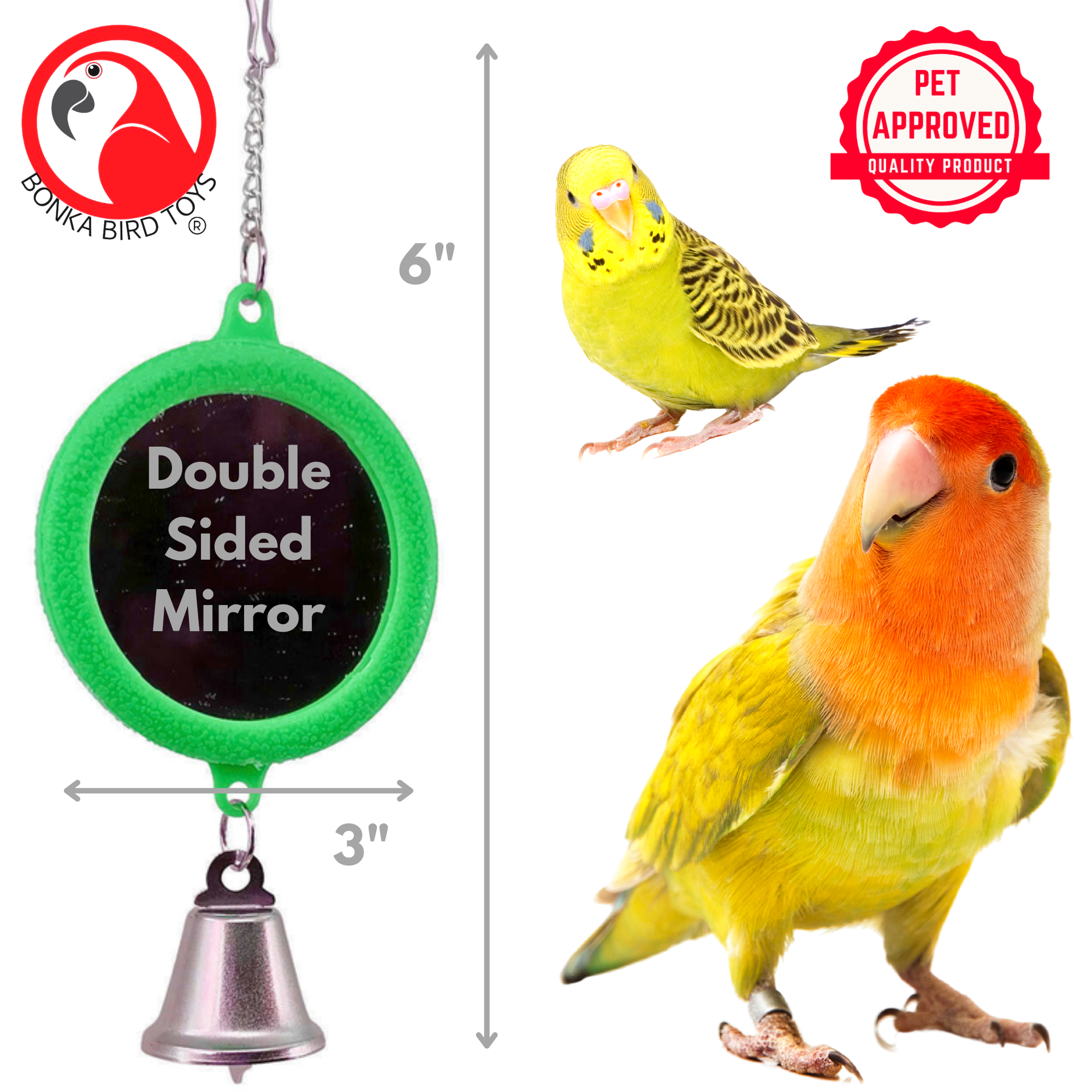 36415 Medium Round Mirror - Bonka Bird Toys