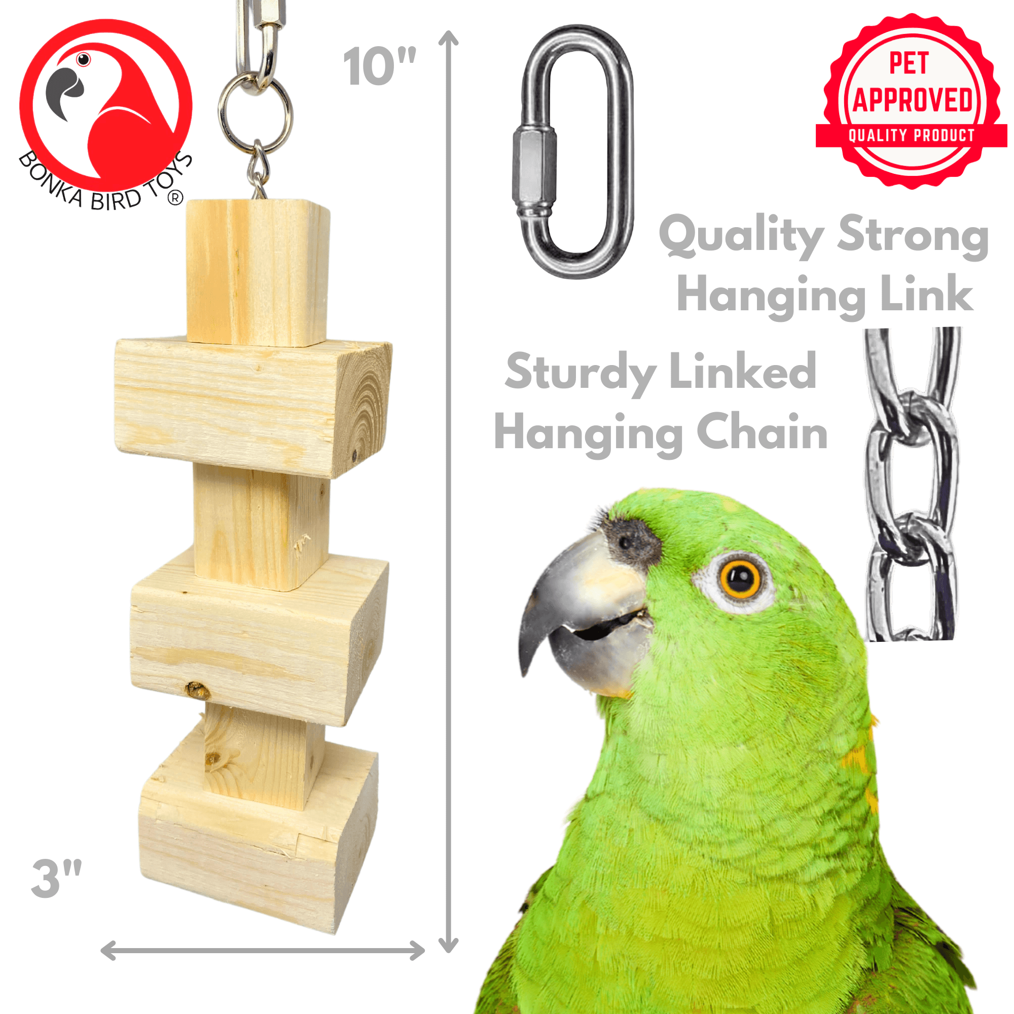 1176 Big Bites Natural Wood Tower - Bonka Bird Toys