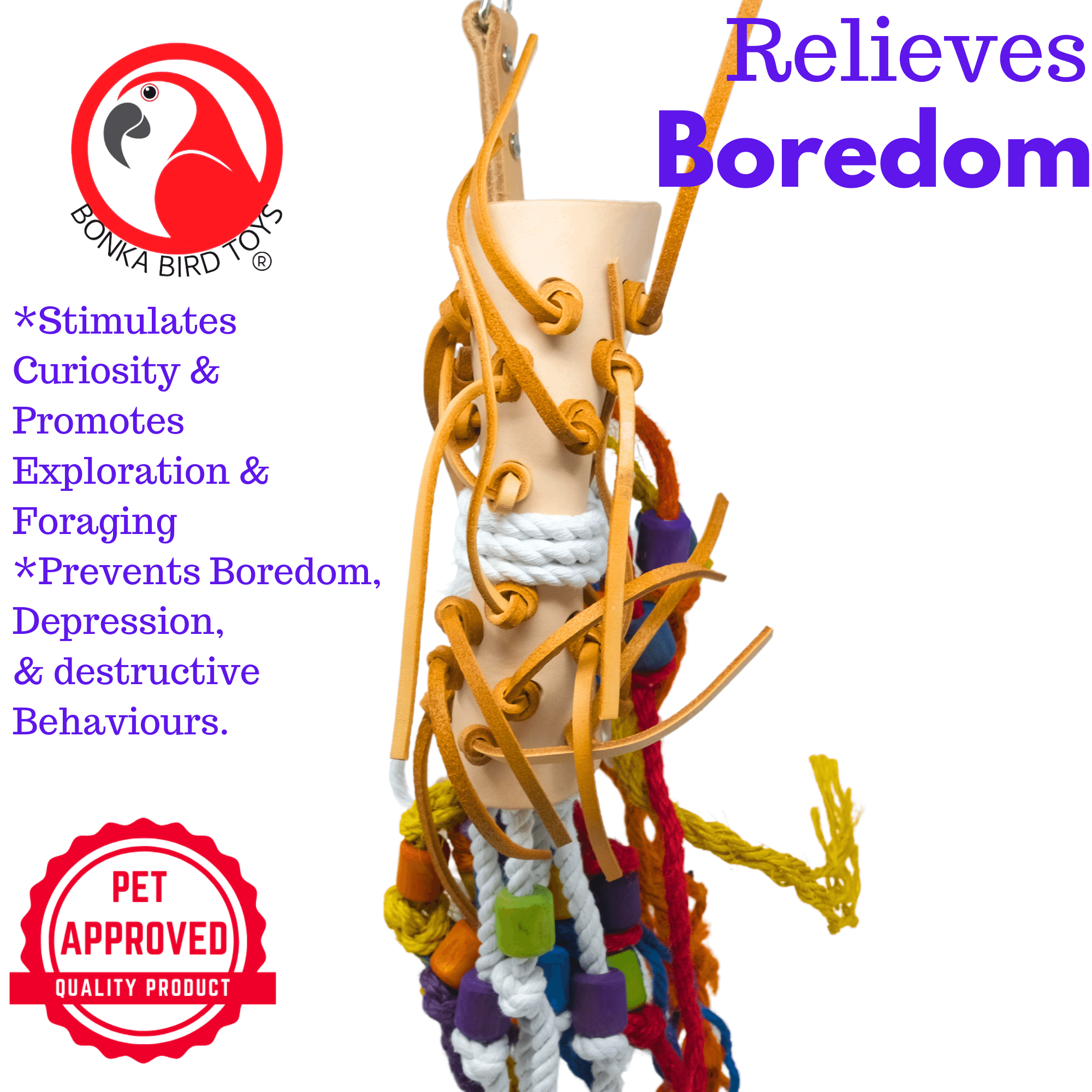 2631 Large Leather Side Saddle - Bonka Bird Toys