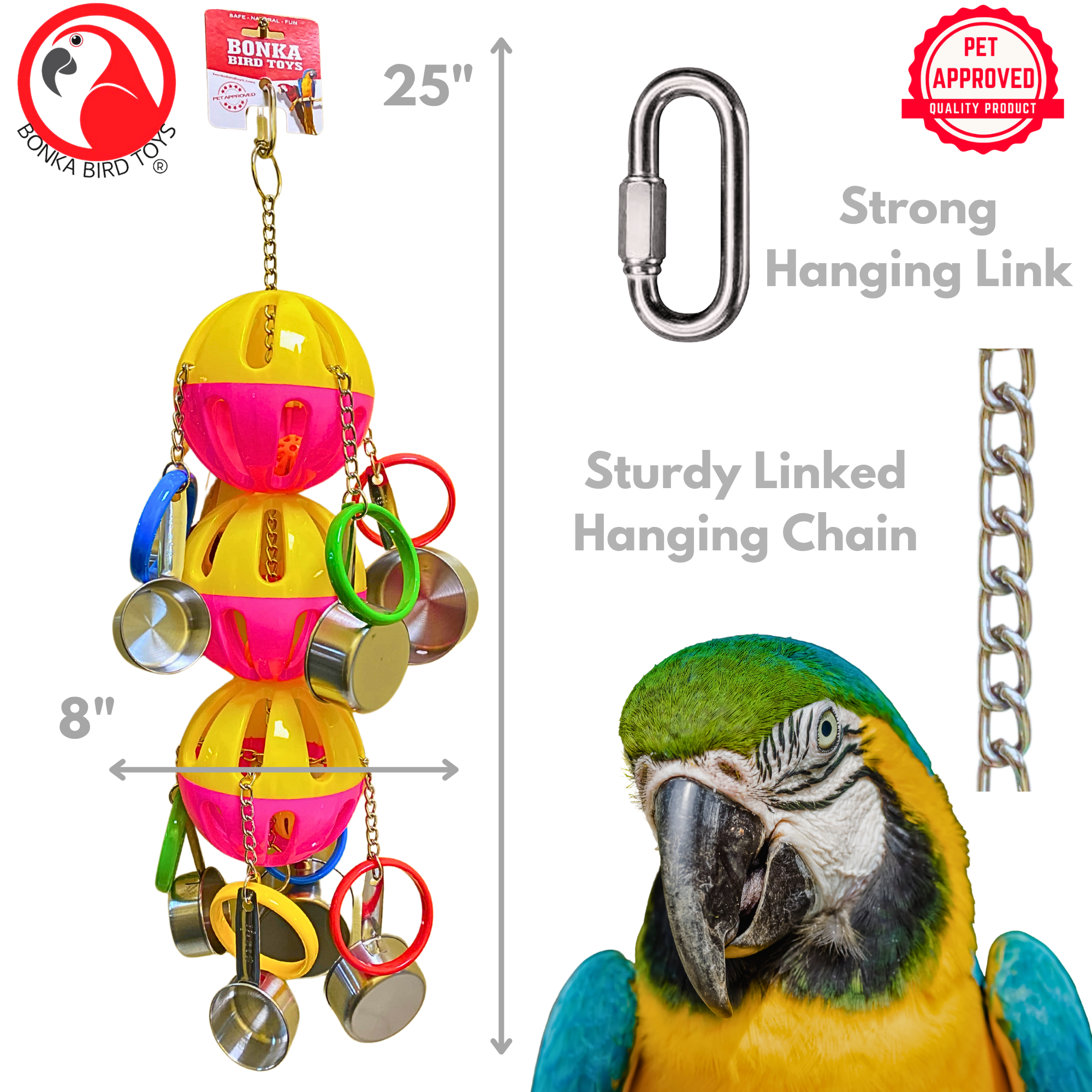 1429 Huge Triple Tuff Pot - Bonka Bird Toys