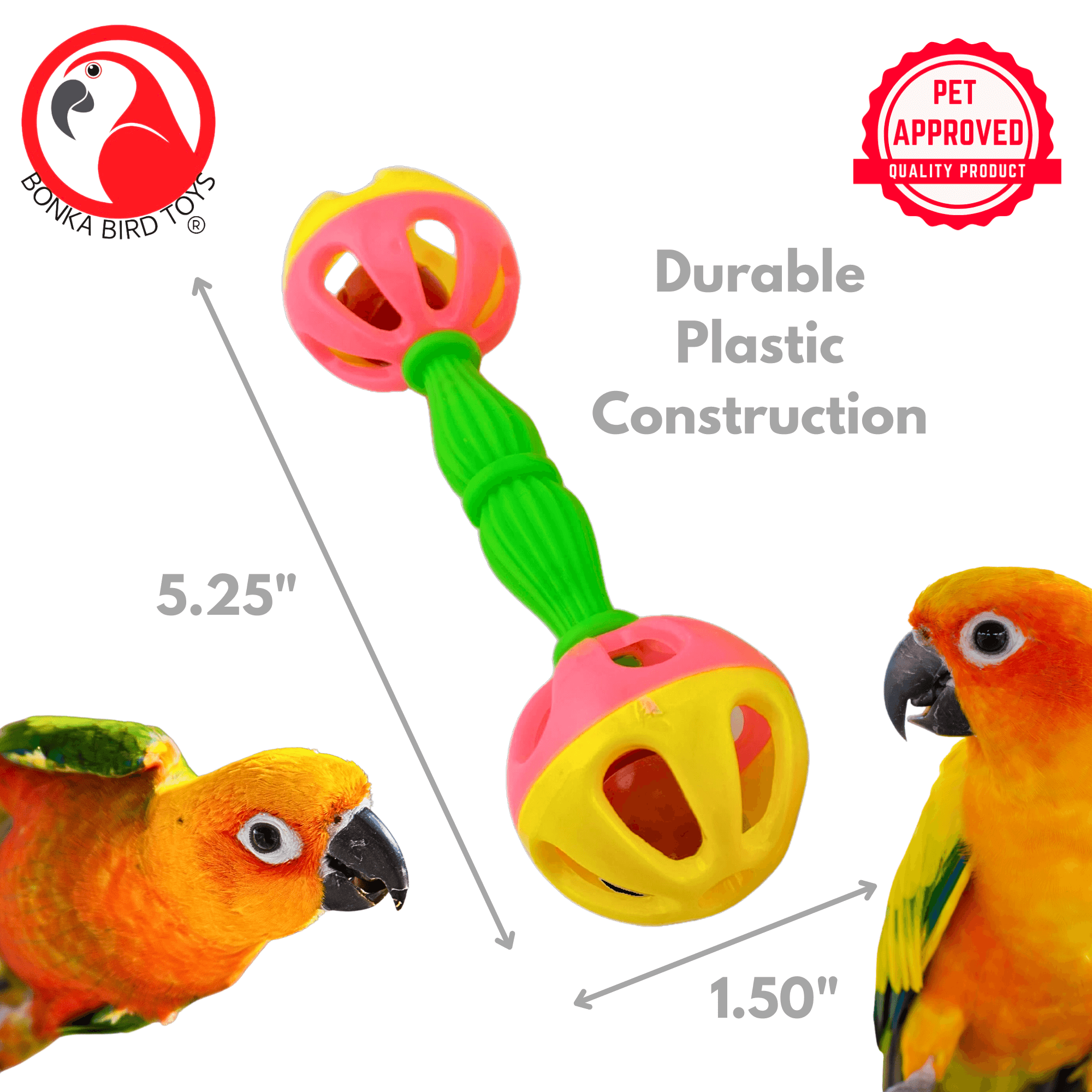 3161 Pk6 Birdie Barbell - Bonka Bird Toys