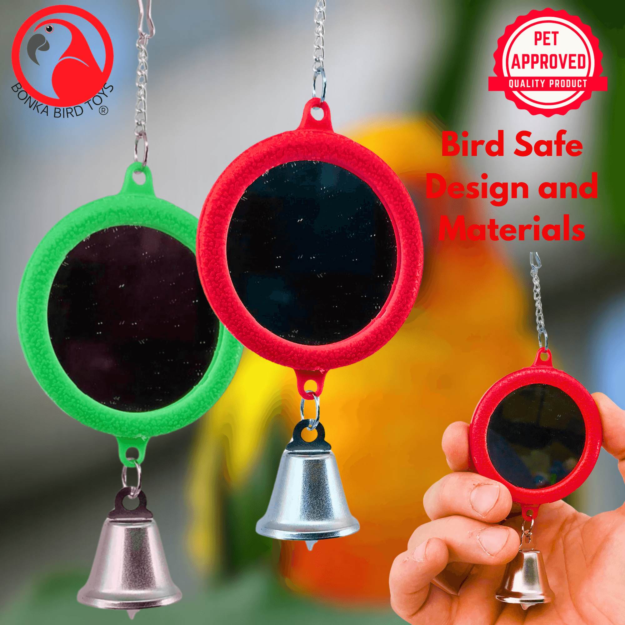 36413 Small Round Mirror - Bonka Bird Toys