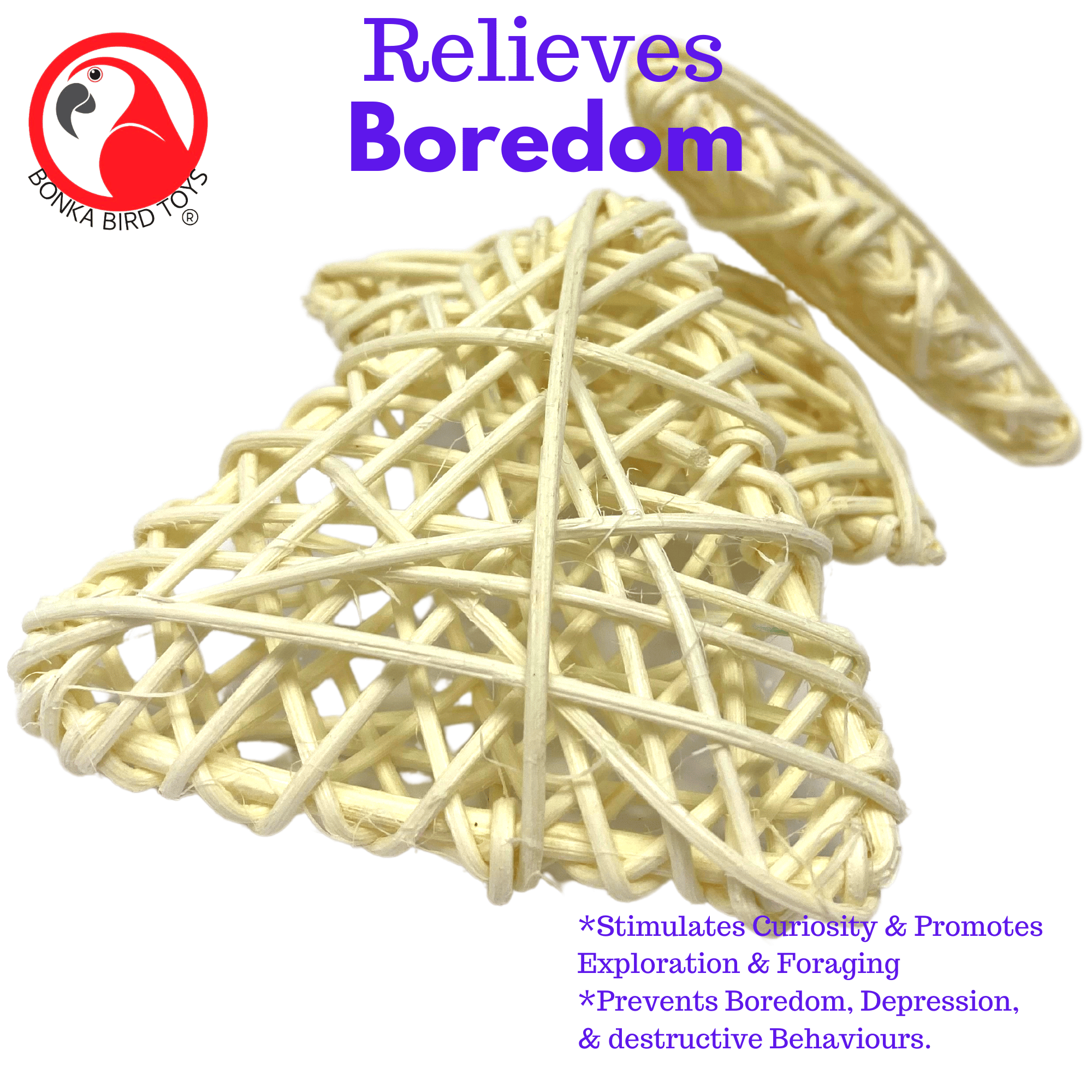 2511 Pk3 Natural Vine Triangles - Bonka Bird Toys