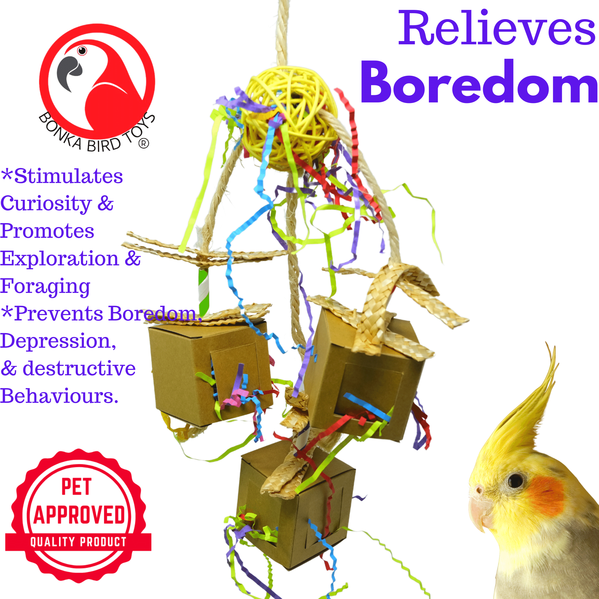 2635 Peekaboo Trio - Bonka Bird Toys