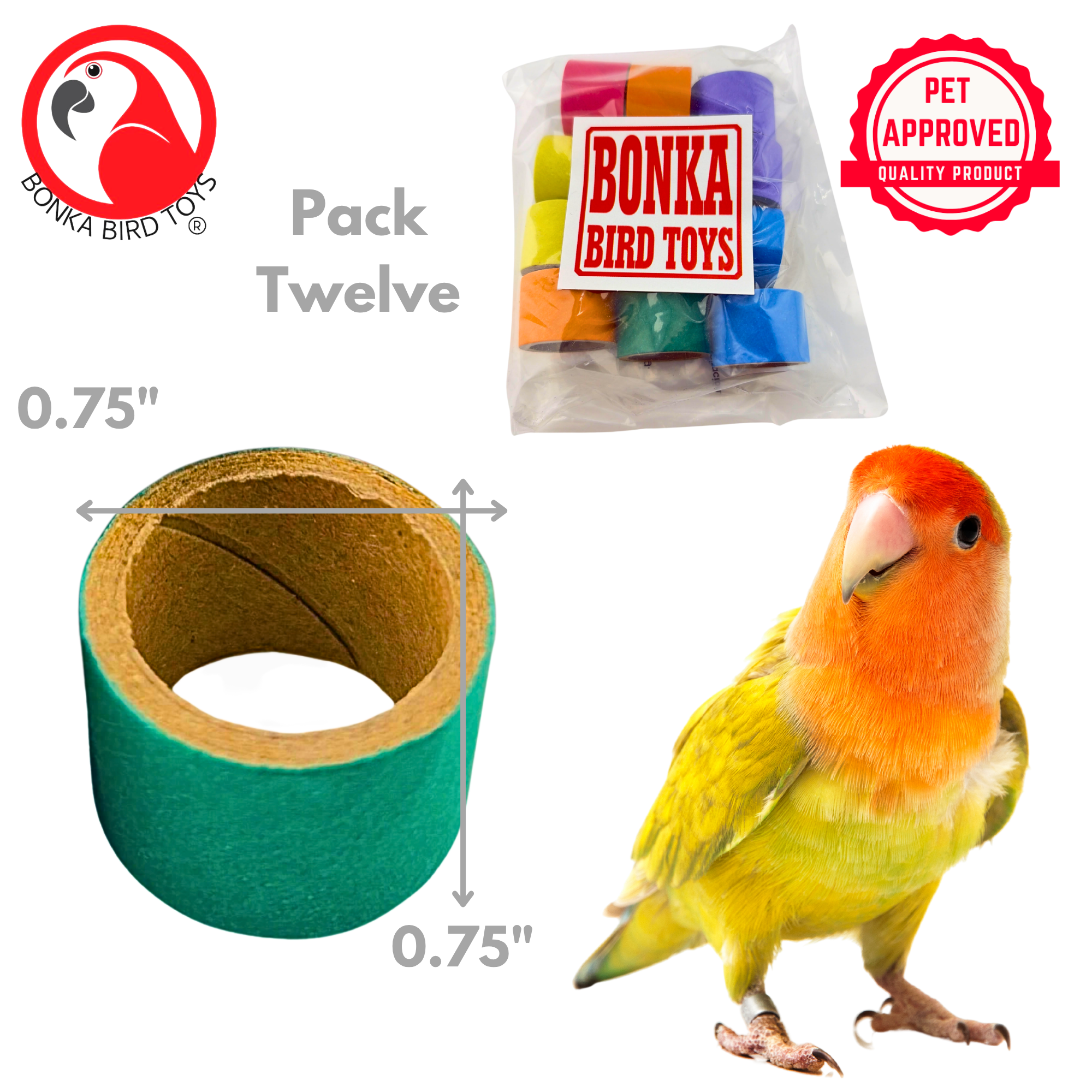 2591 12pk 3/4-Inch Ring Bagels - Bonka Bird Toys