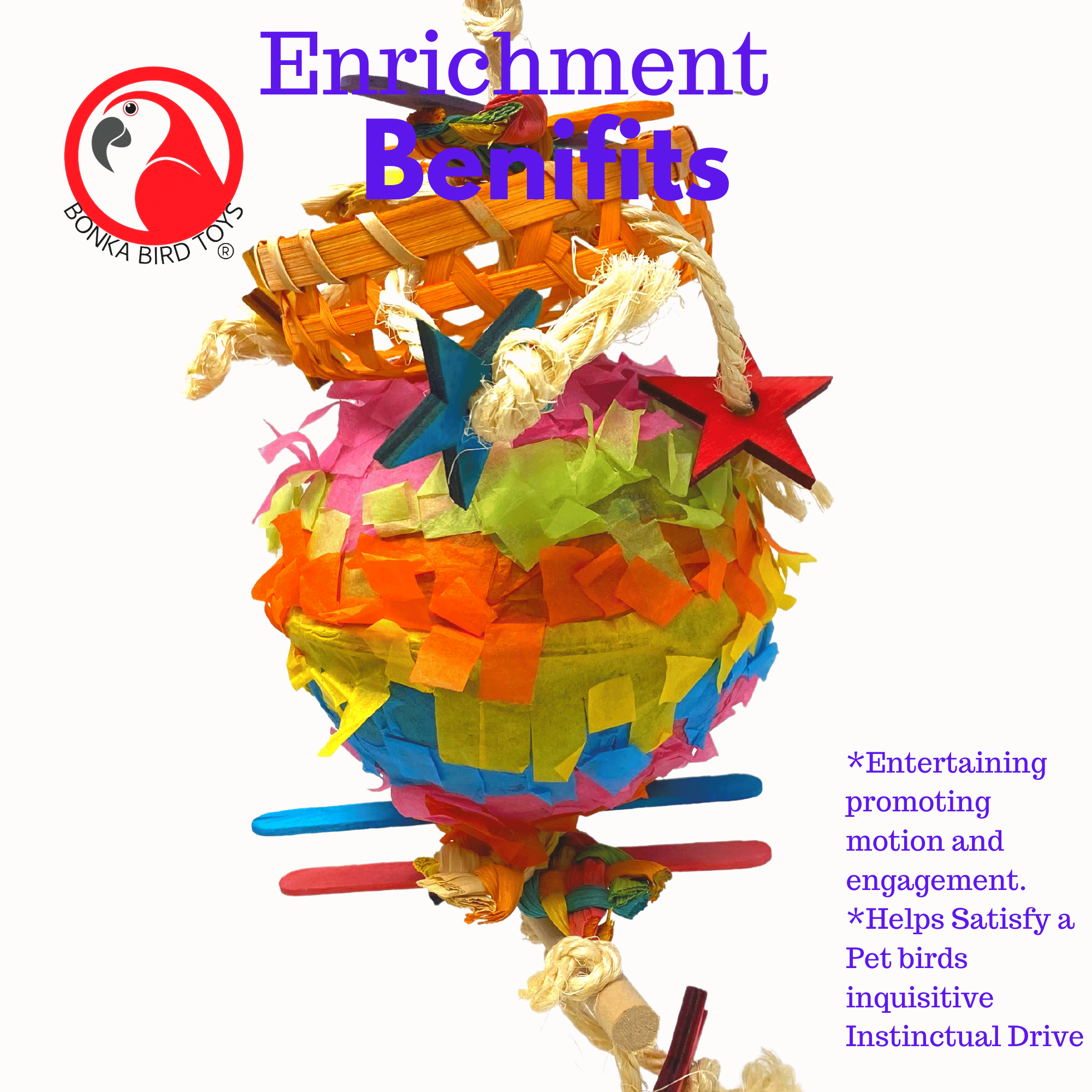 2247 Round Foraging Star PiΓ±ata - Bonka Bird Toys