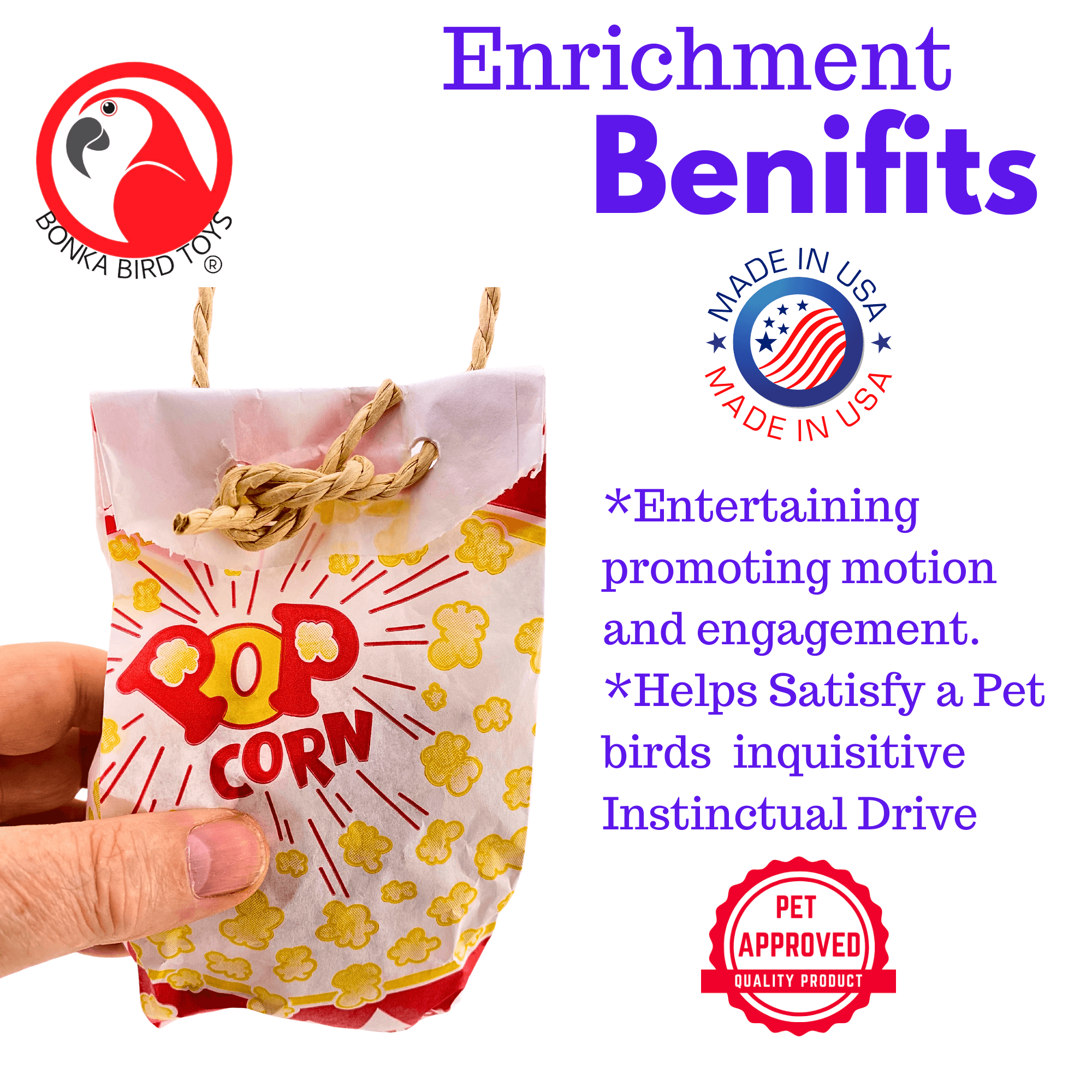 2743 Sola Popcorn Delight - Bonka Bird Toys