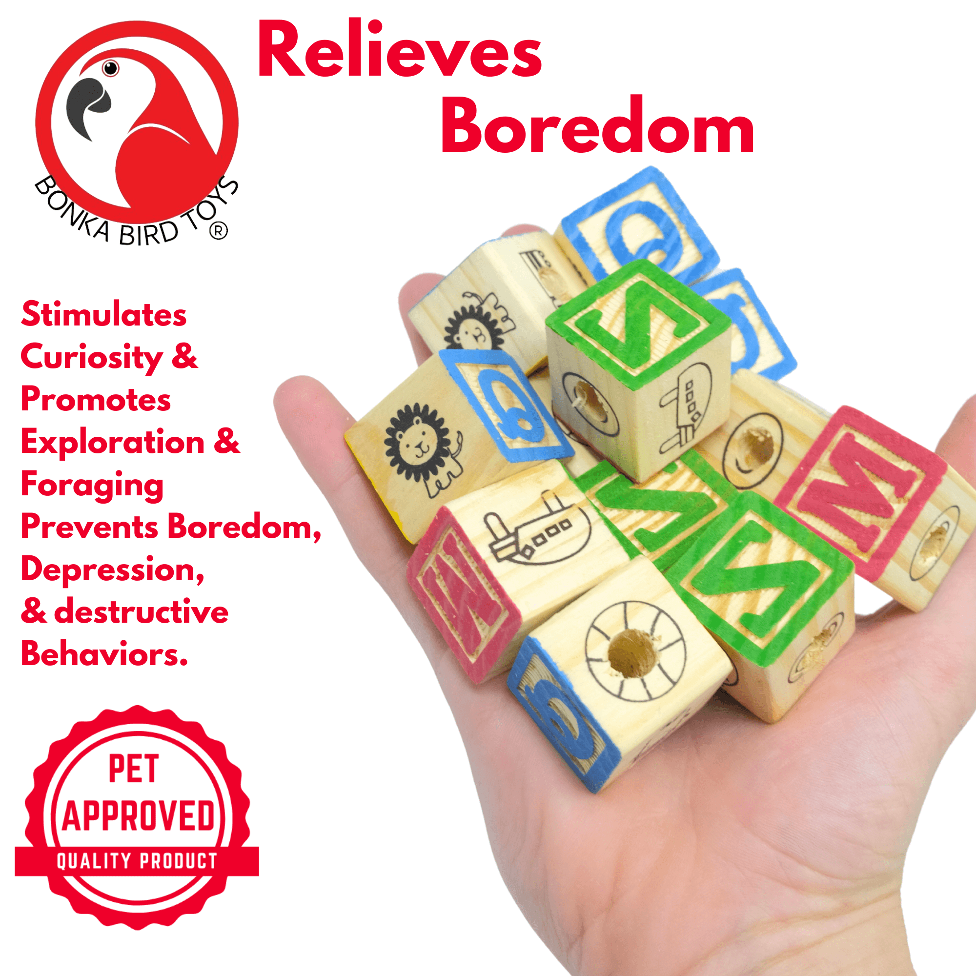 2664 PK12 Wooden ABC Blocks - Bonka Bird Toys