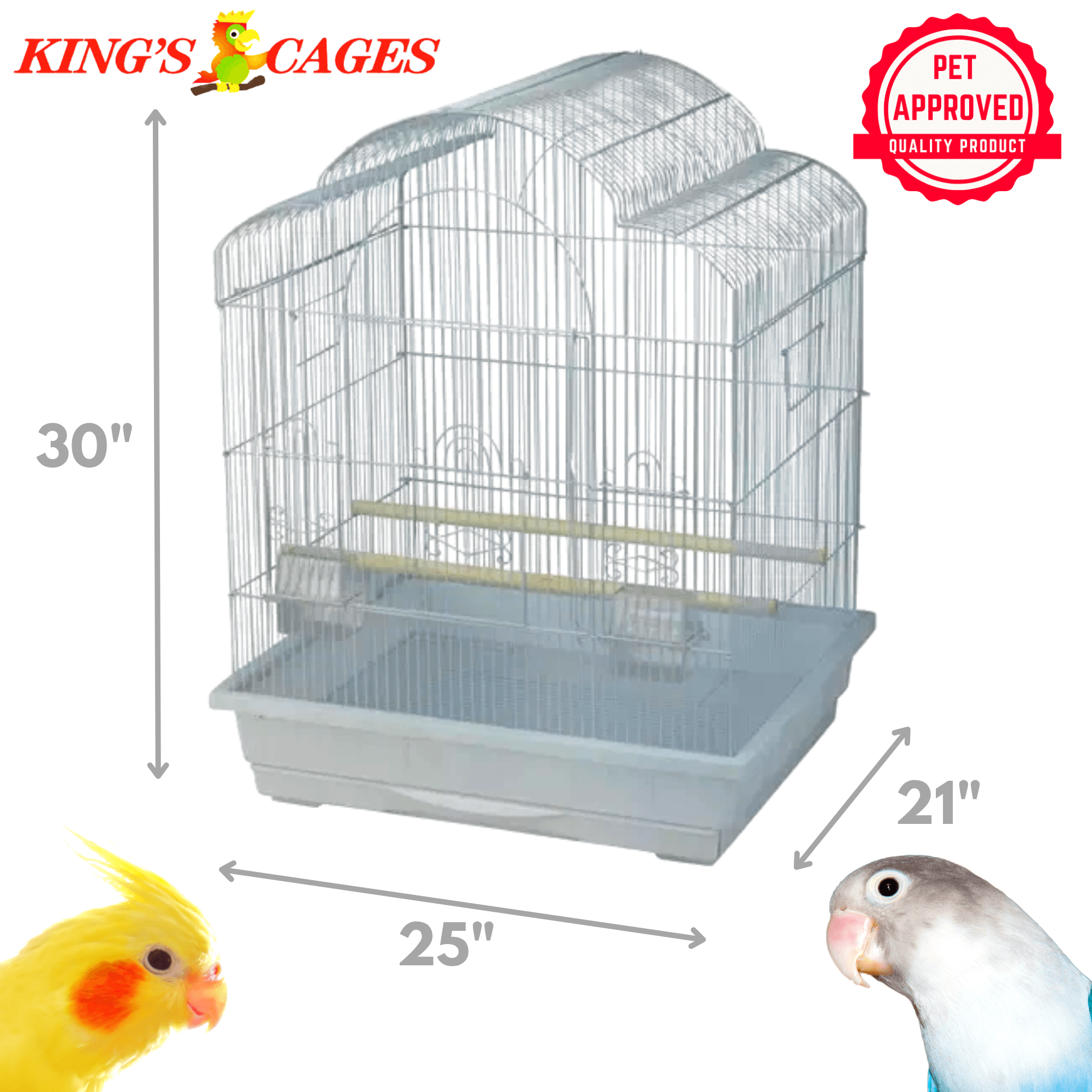 Kings Cages ES 2521 T Triple Top Cage 25X21X30 - Bonka Bird Toys