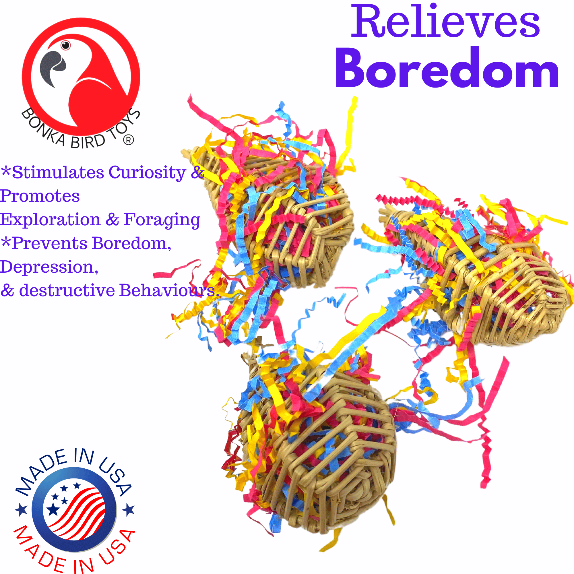 2405 Pk3 Stuffed Vine Lantern - Bonka Bird Toys