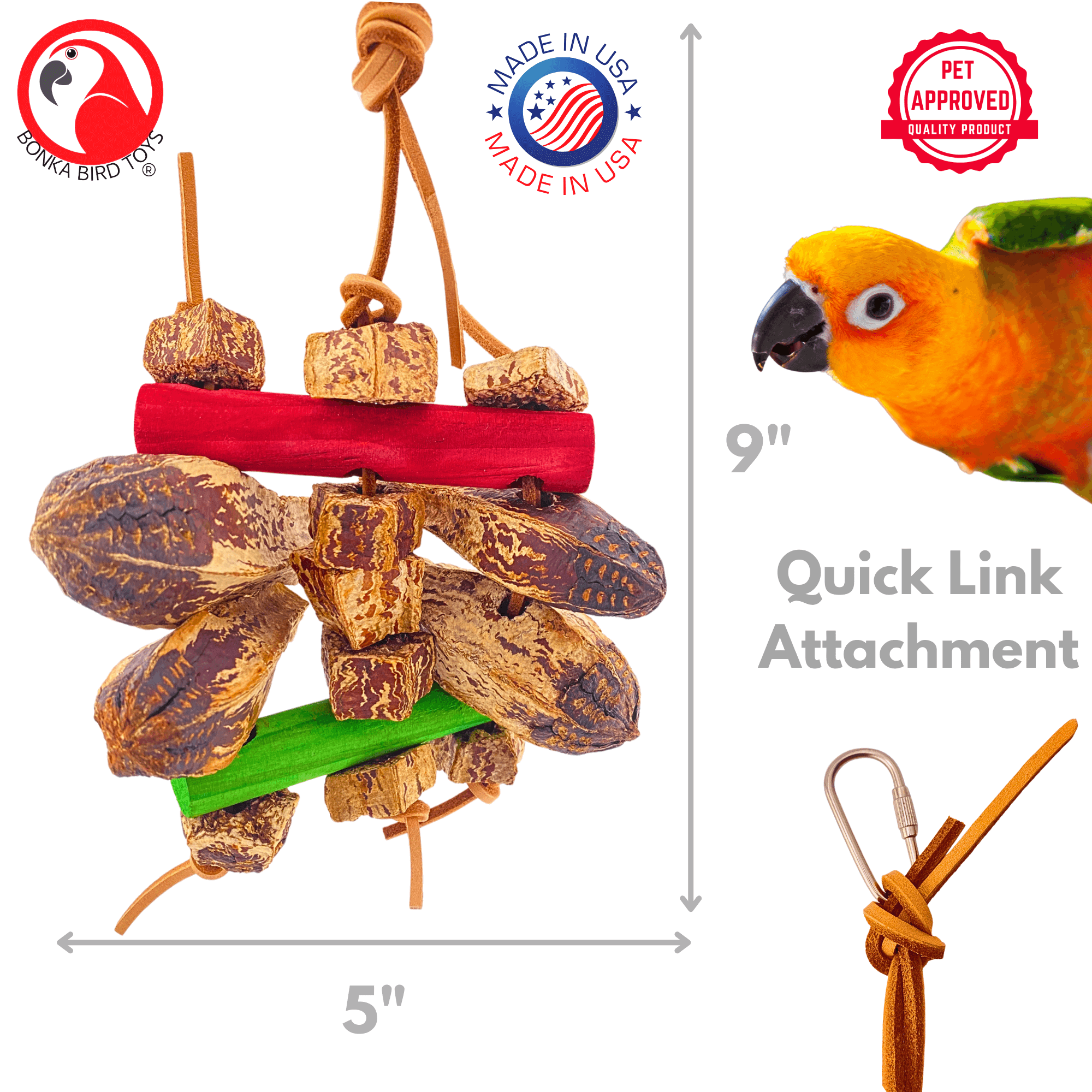 2755 Mahogany Chomp - Bonka Bird Toys