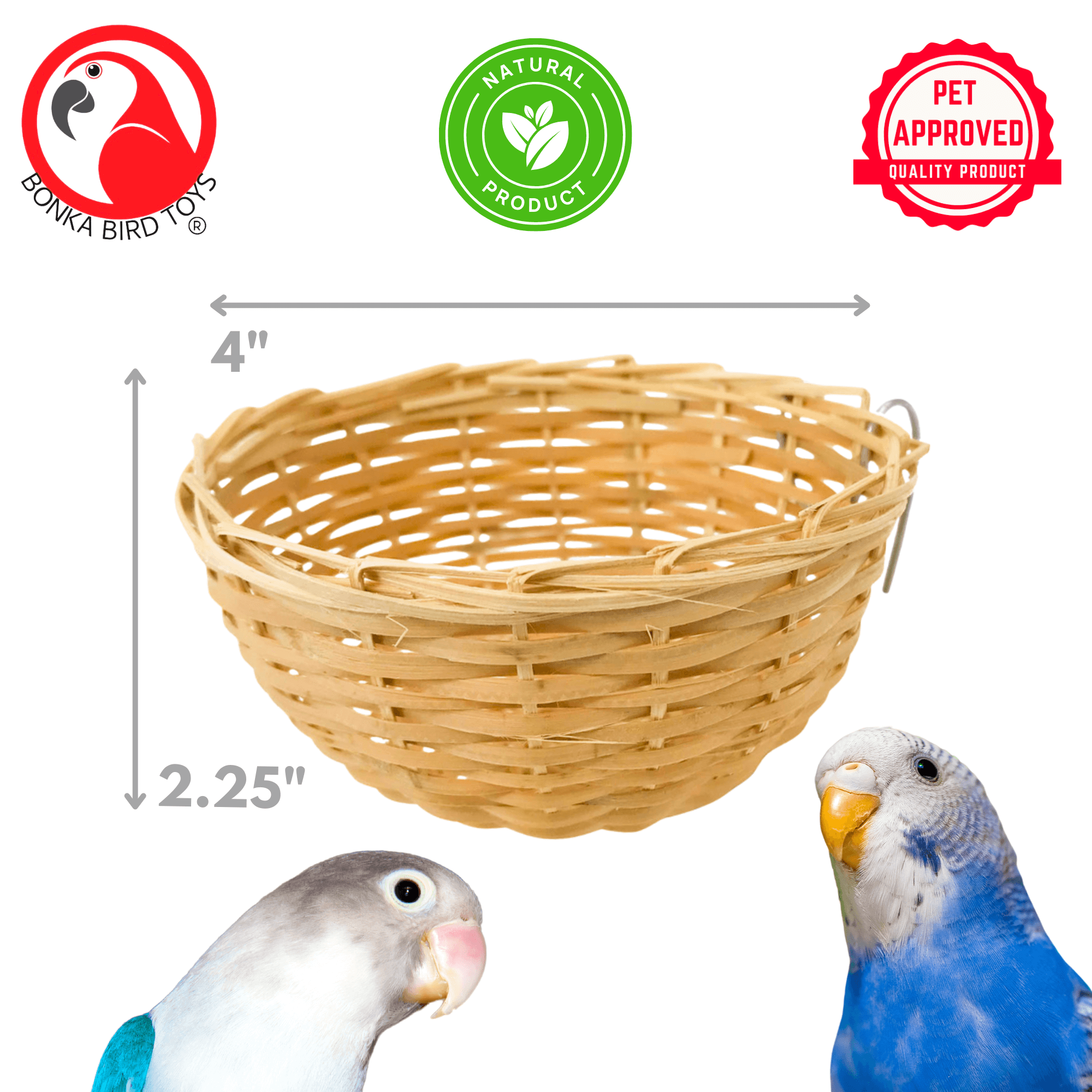 1687 Natural Bamboo Nest - Bonka Bird Toys