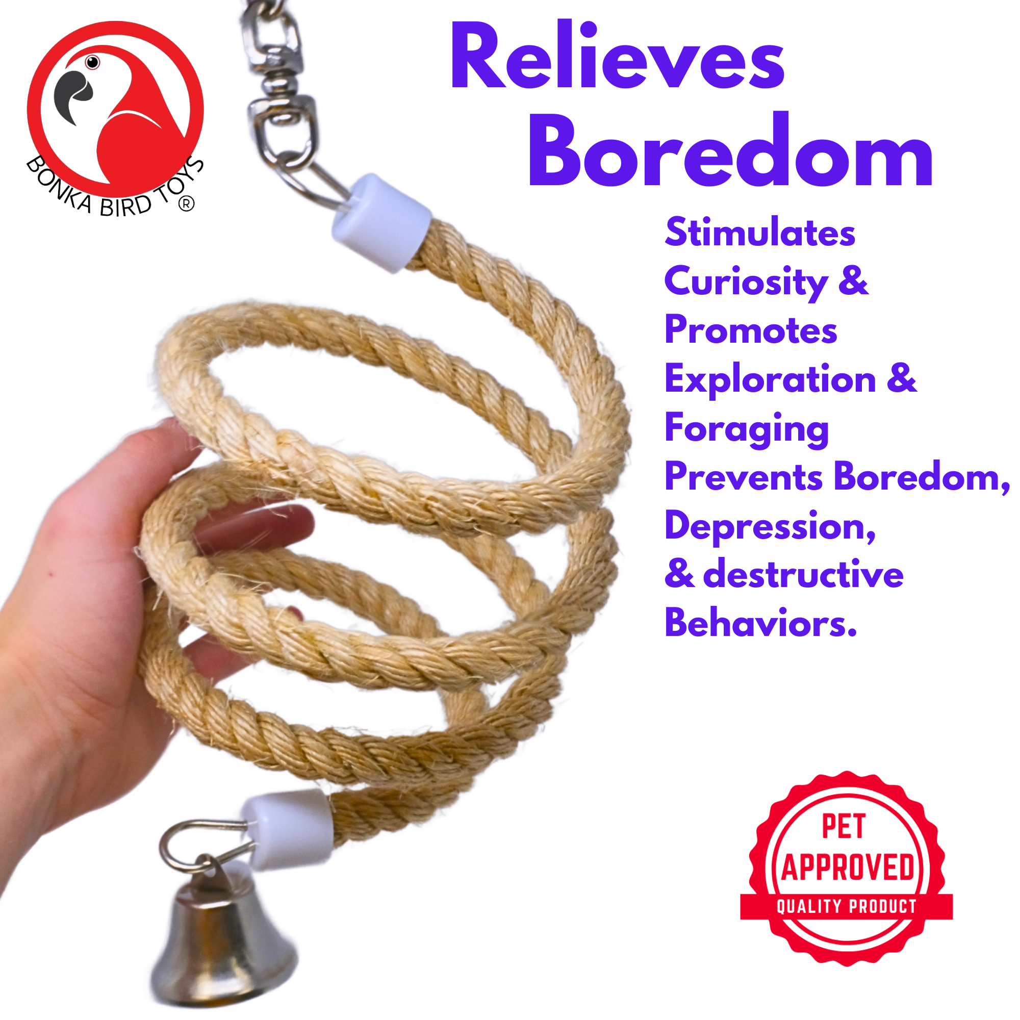 Swivel Boing Sisal Rope Perches - Bonka Bird Toys