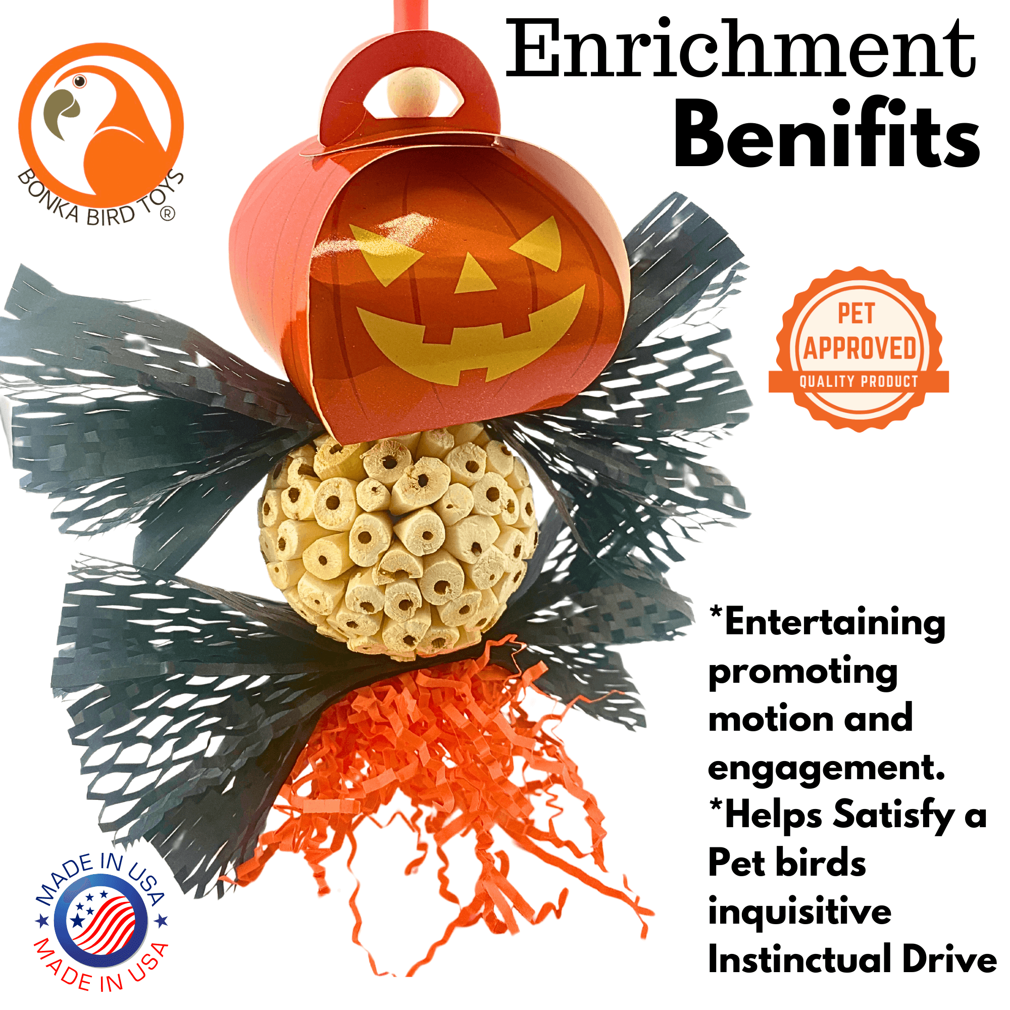 2717 Spooky Halloween Pumpkin - Bonka Bird Toys