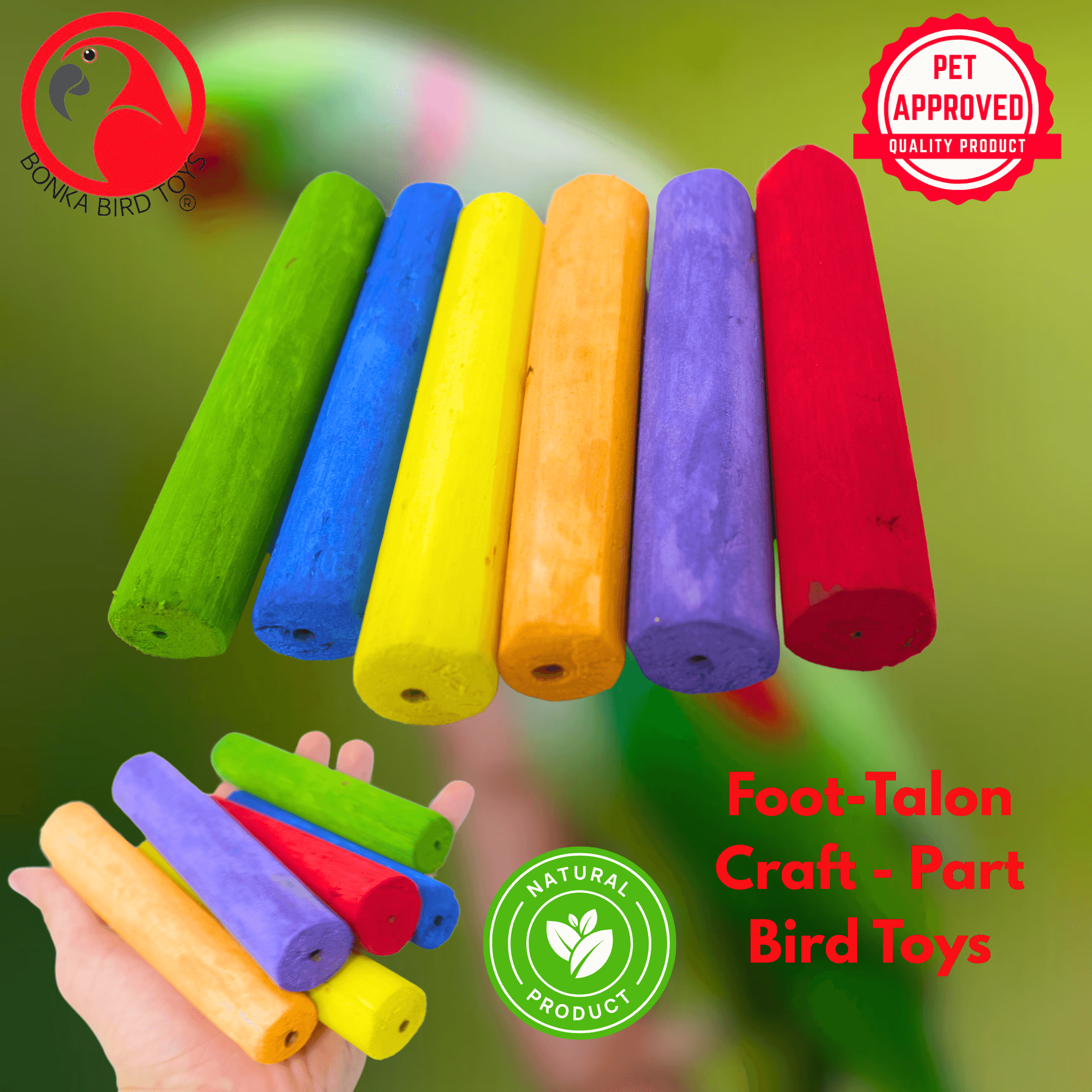 3157 Pk6 5-inch Rainbow Sola Sticks - Bonka Bird Toys